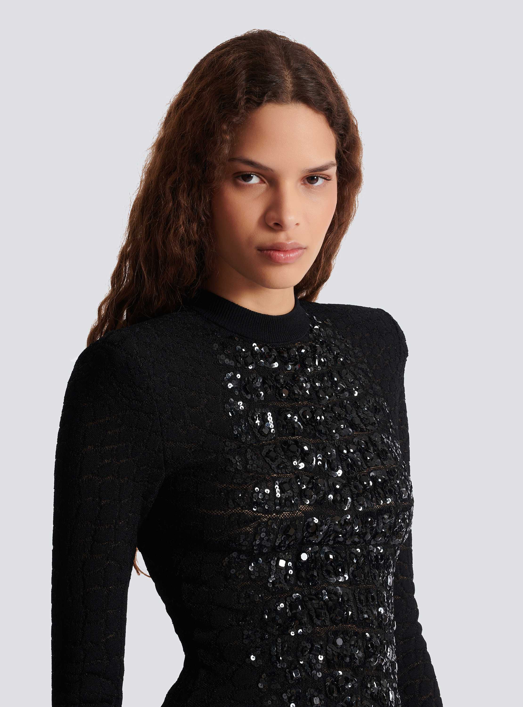 Short sequin dress in crocodile knit