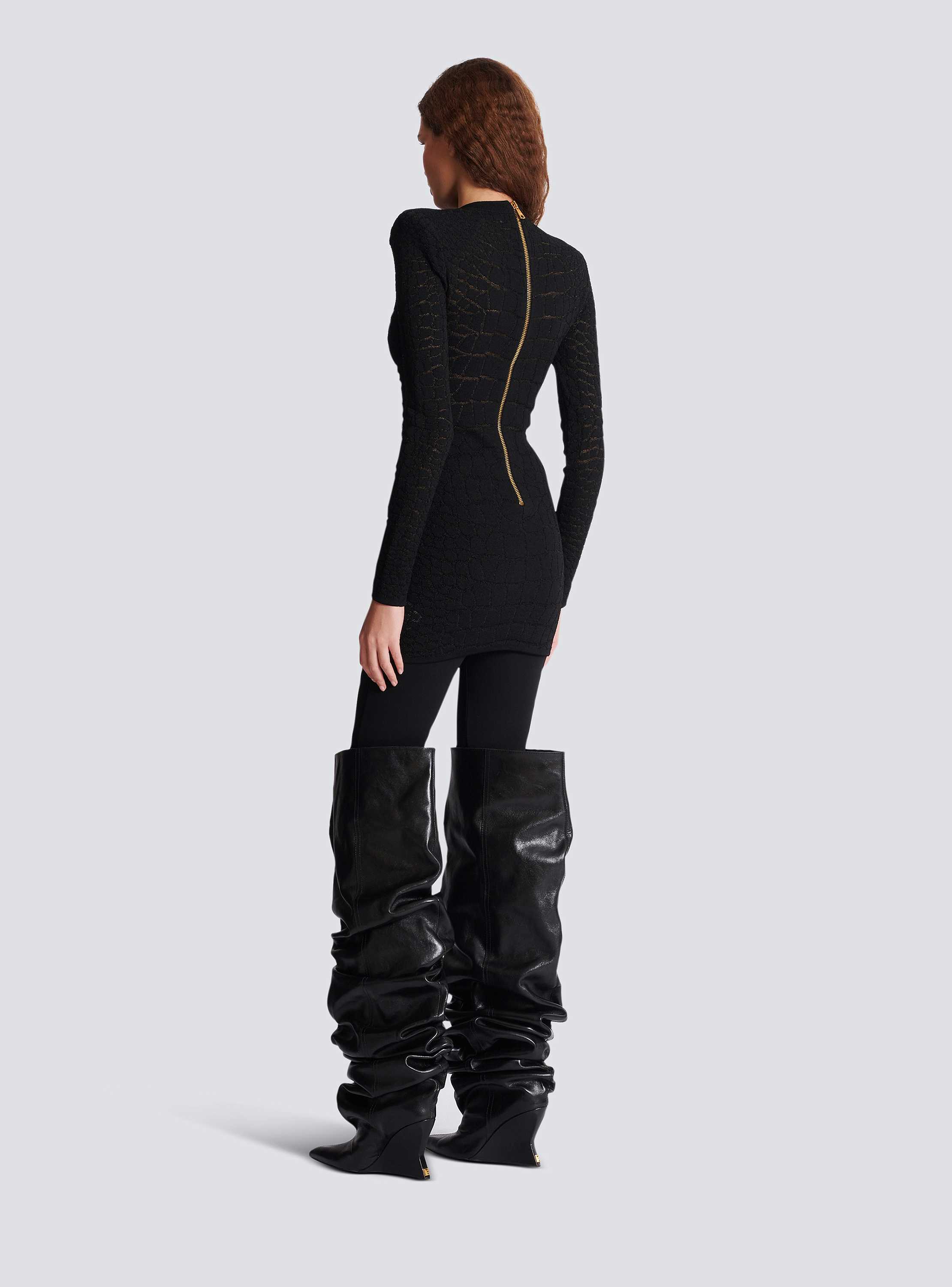 Short sequin dress in crocodile knit