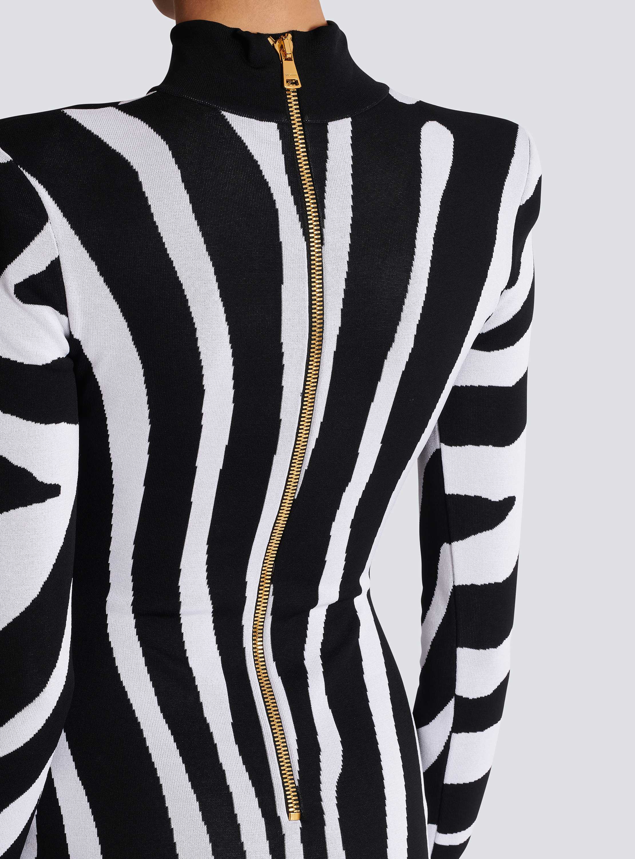 Short knit dress with zebra intarsia