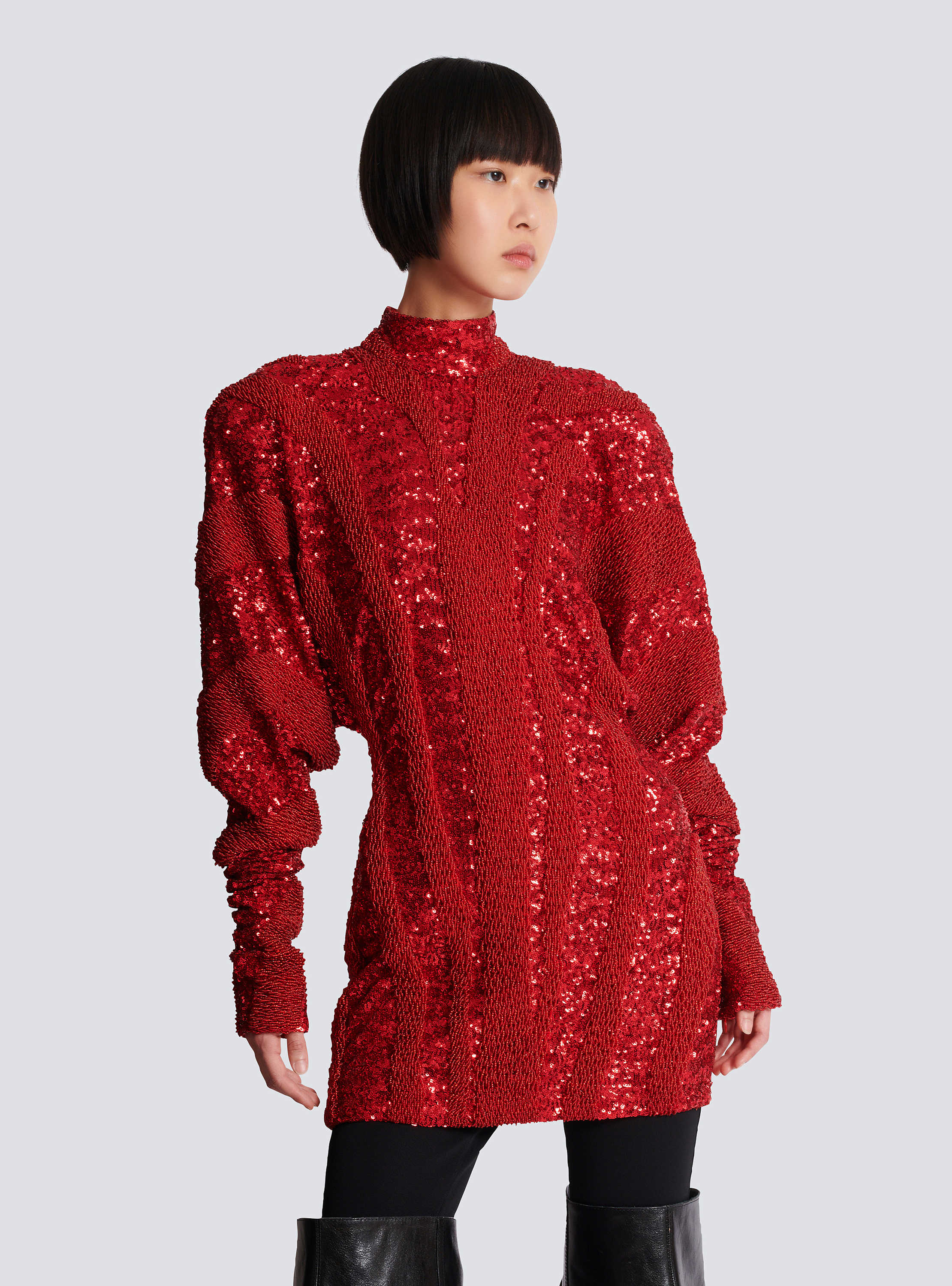 Short zebra sequin dress