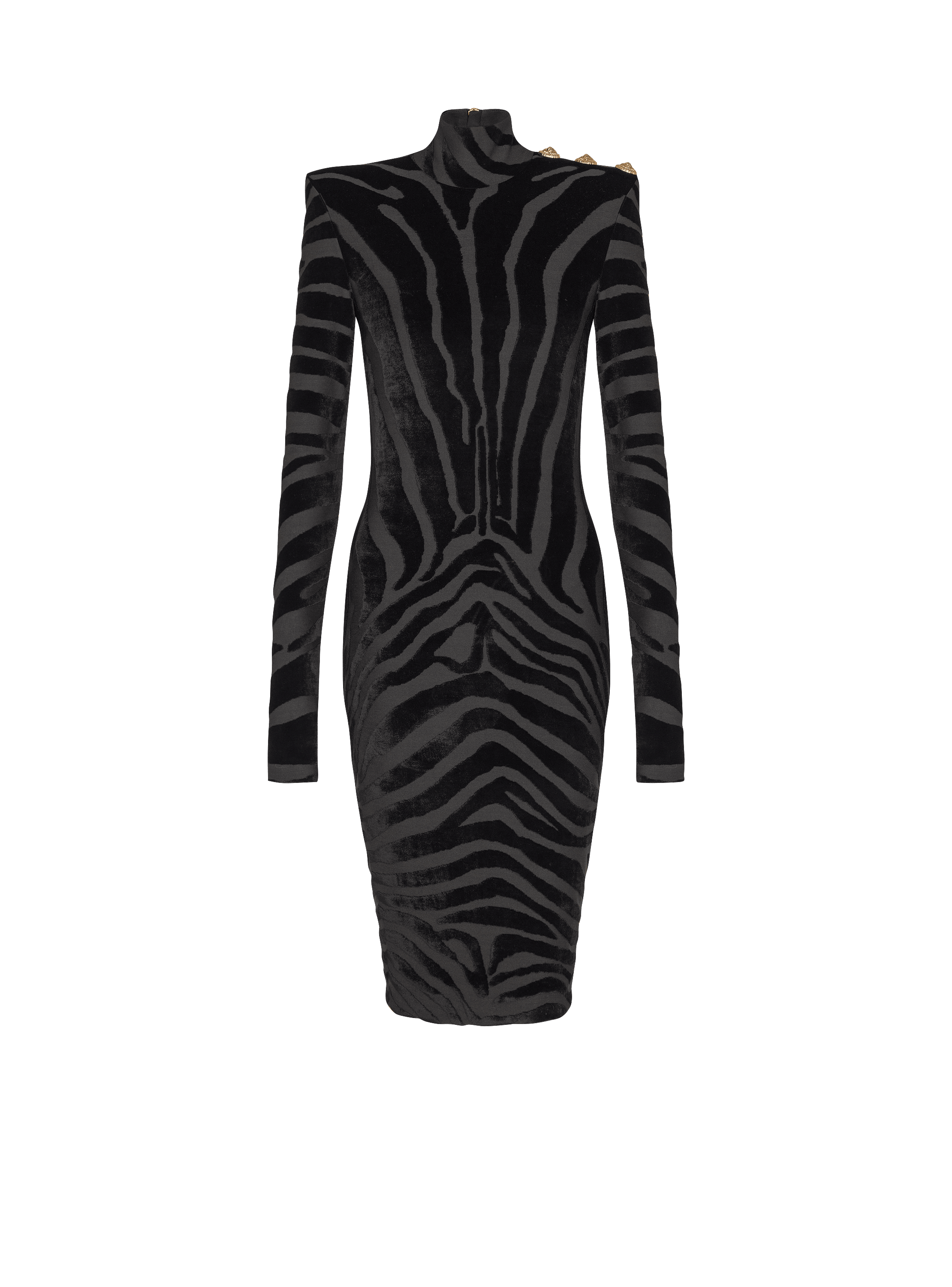 Short zebra-print velvet dress