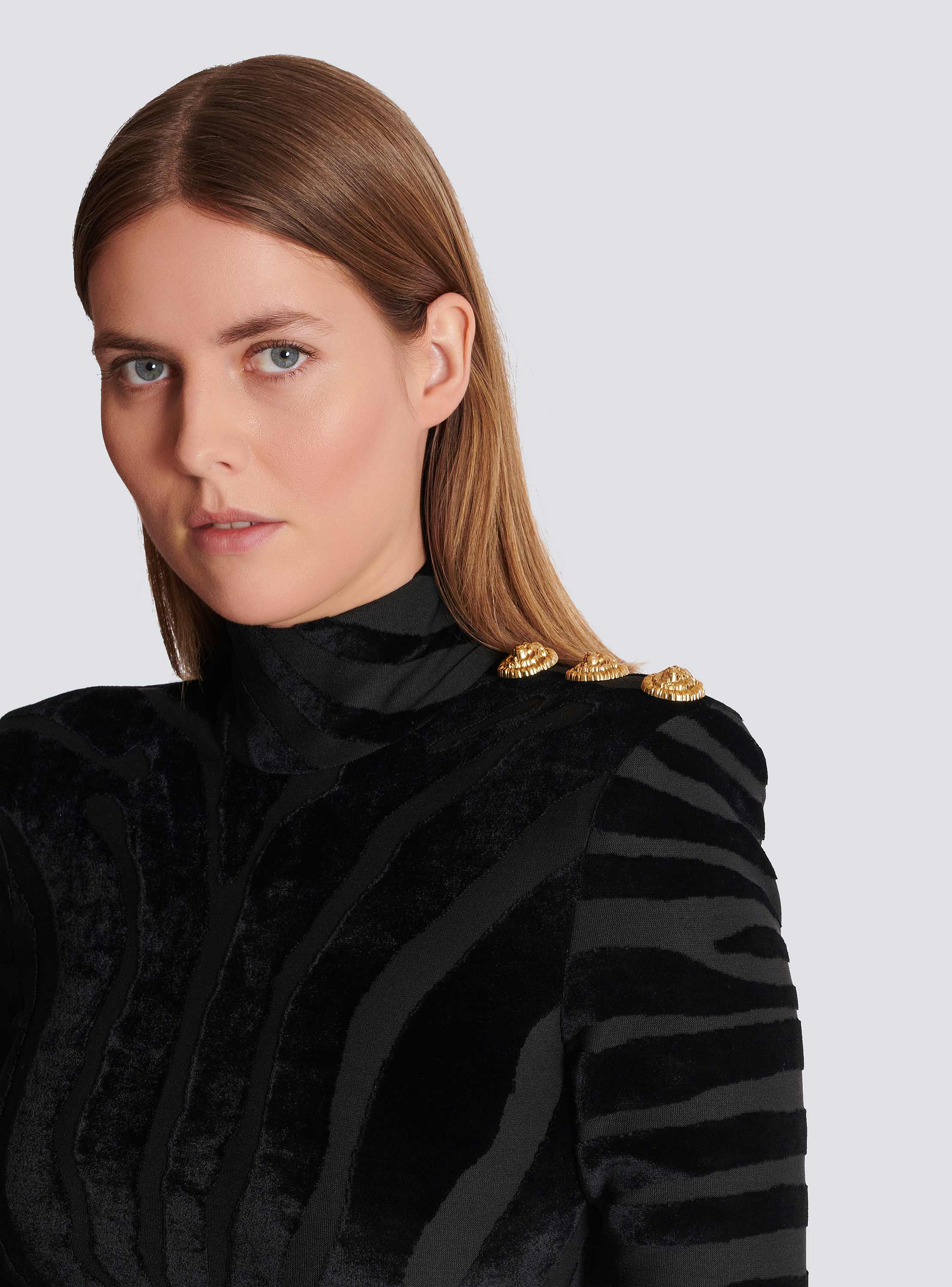 Short zebra-print velvet dress