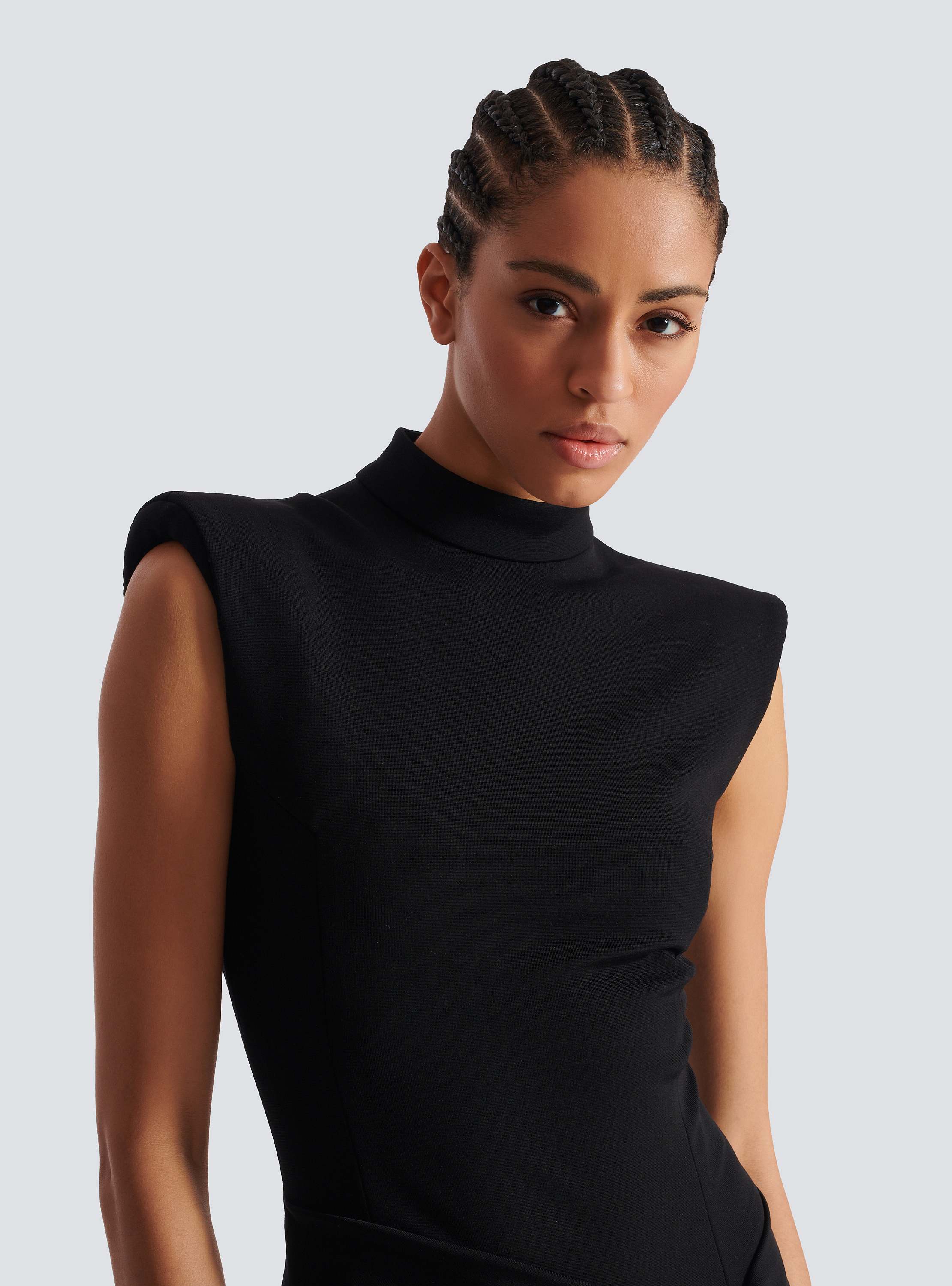 Long jersey dress with leg slit