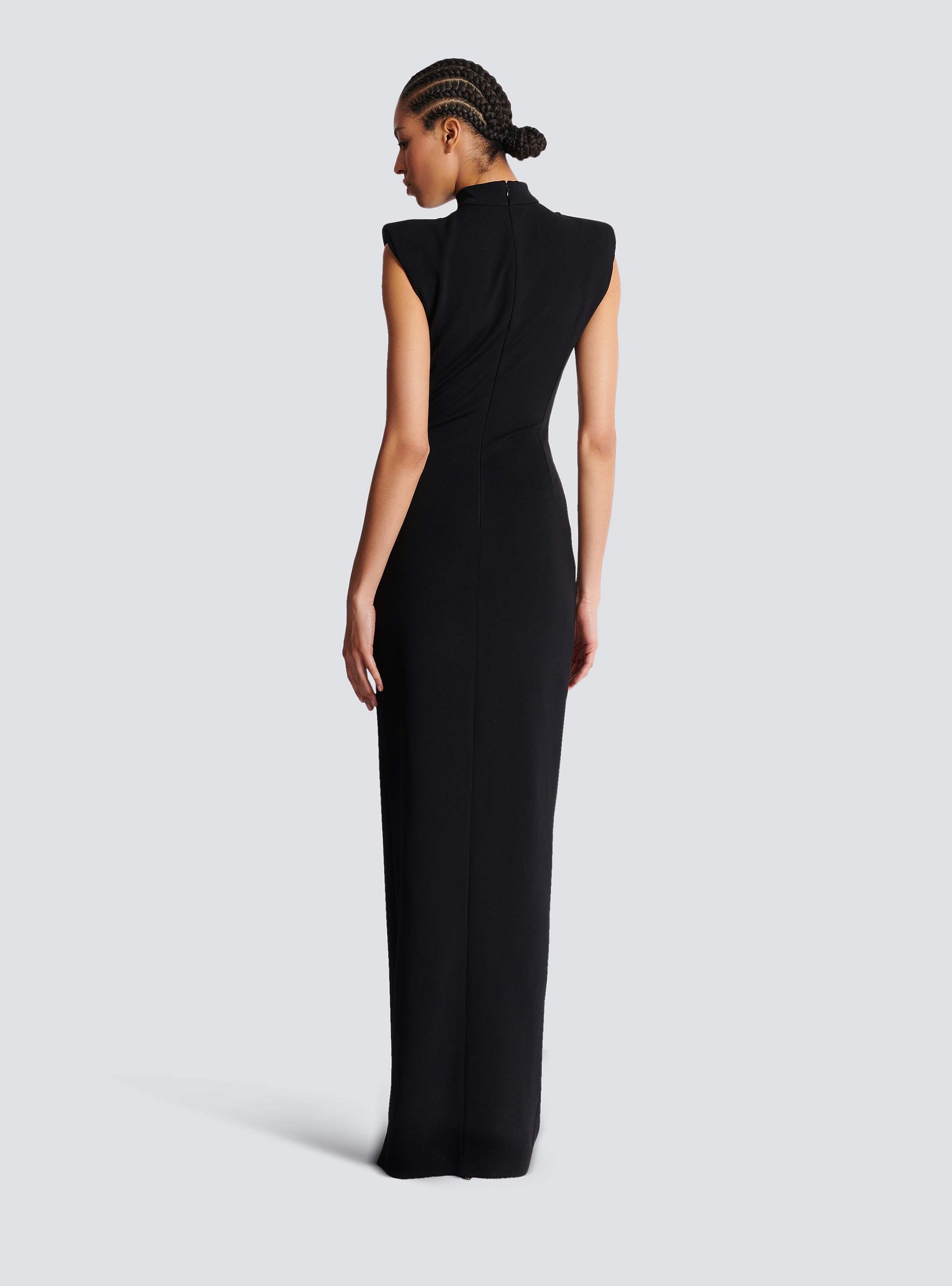 Long jersey dress with leg slit