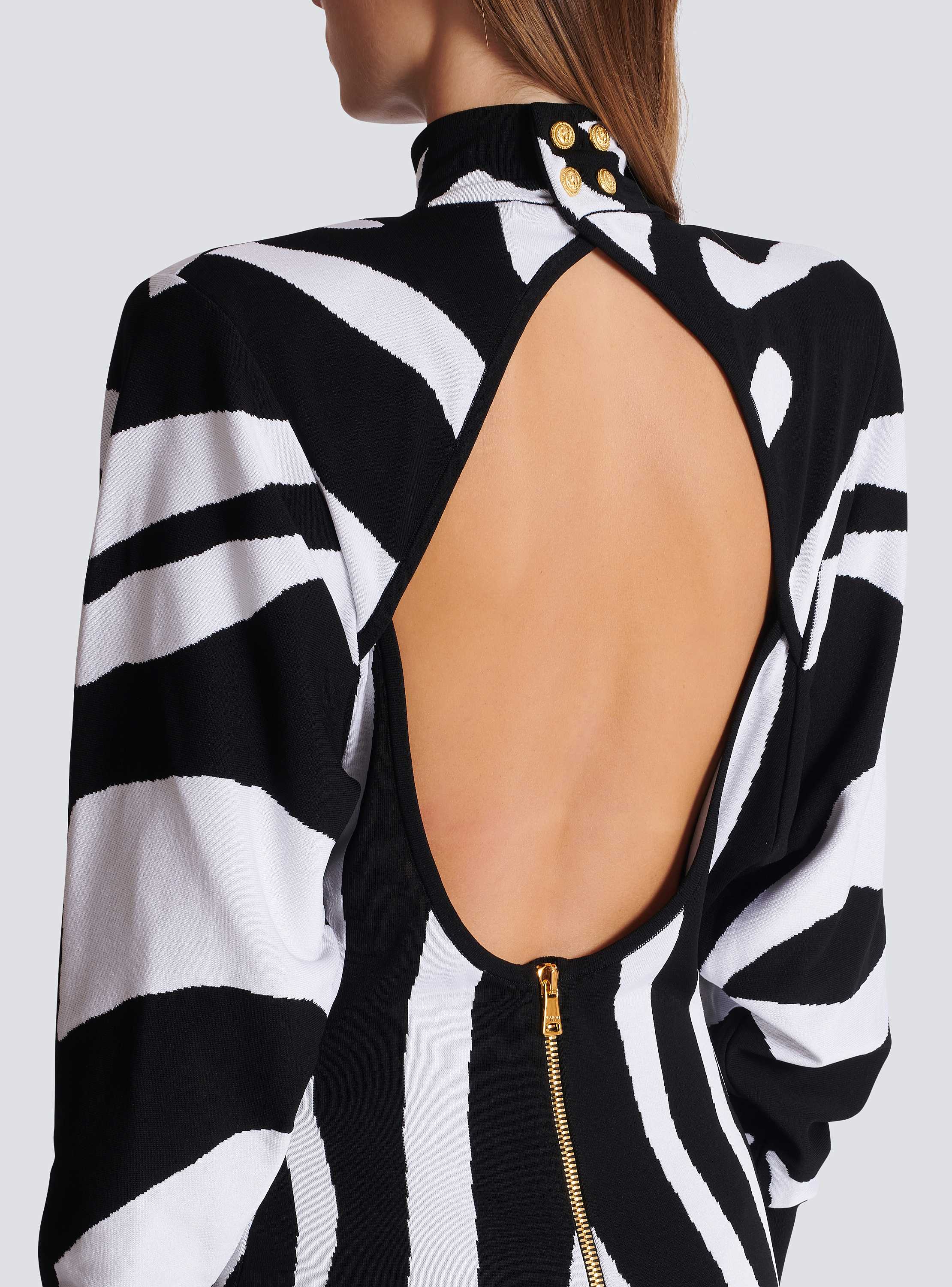 Long knit dress with zebra intarsia