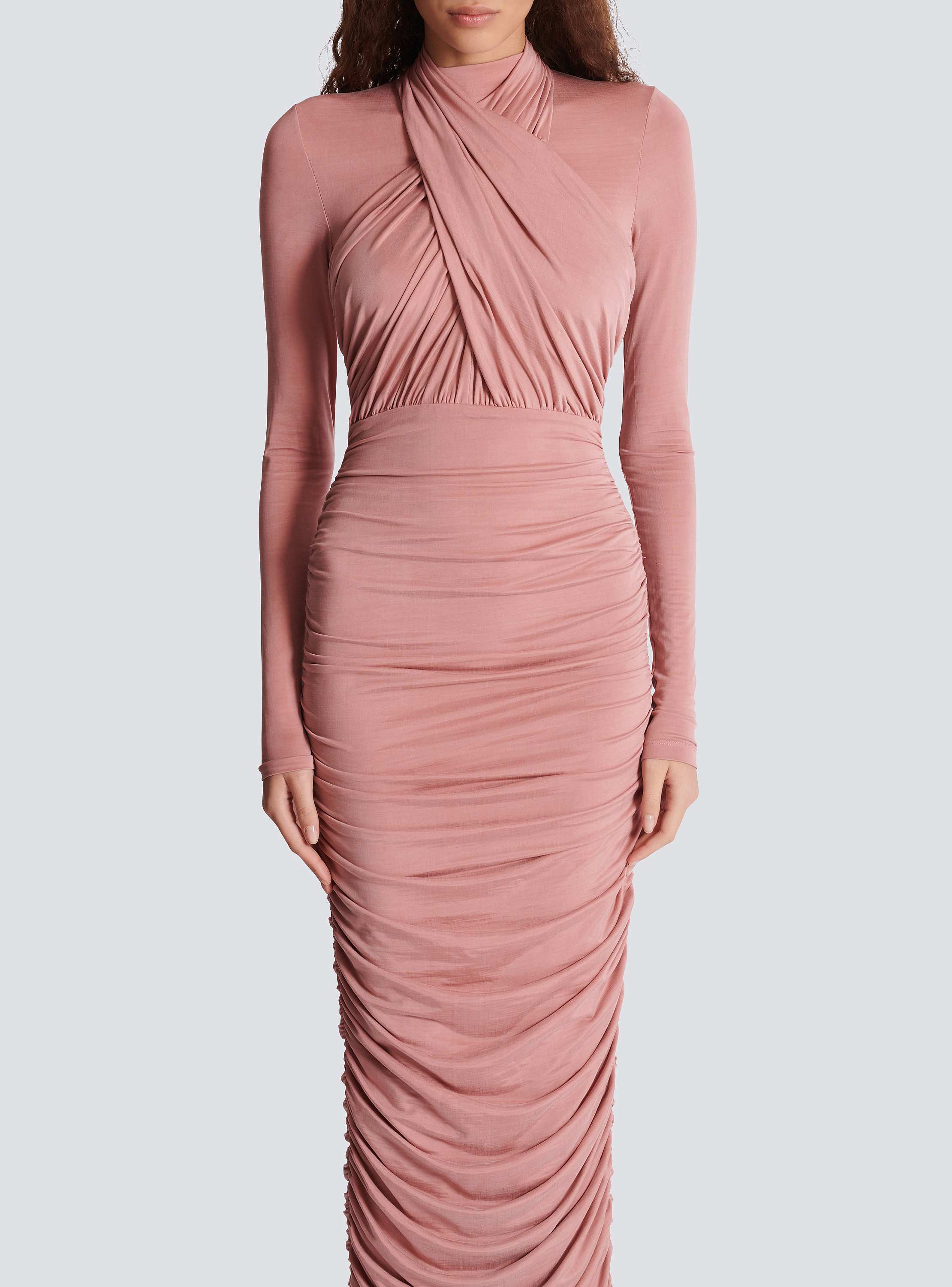 Pleated jersey midi dress