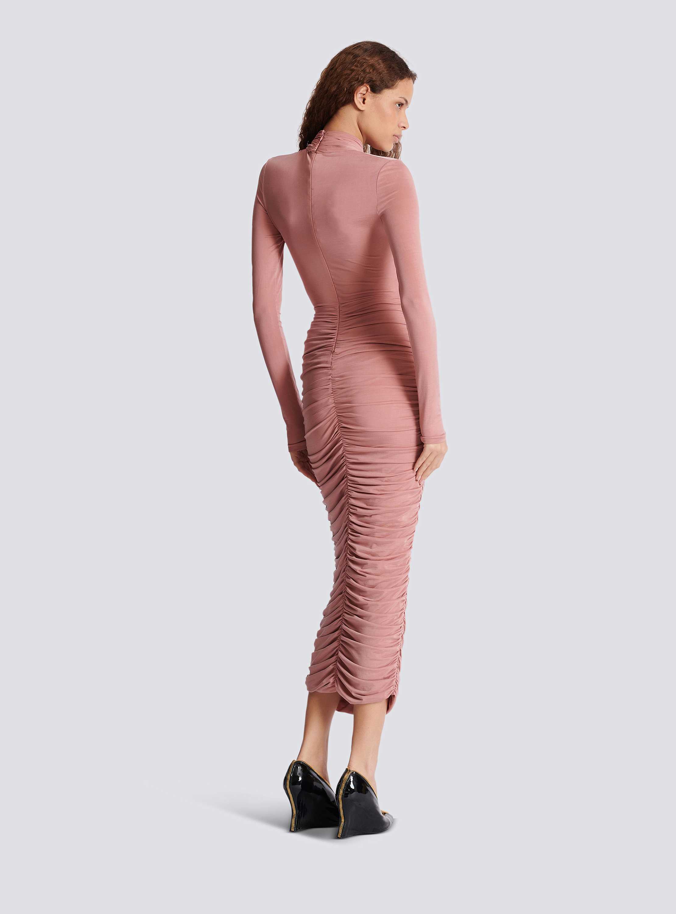 Pleated jersey midi dress