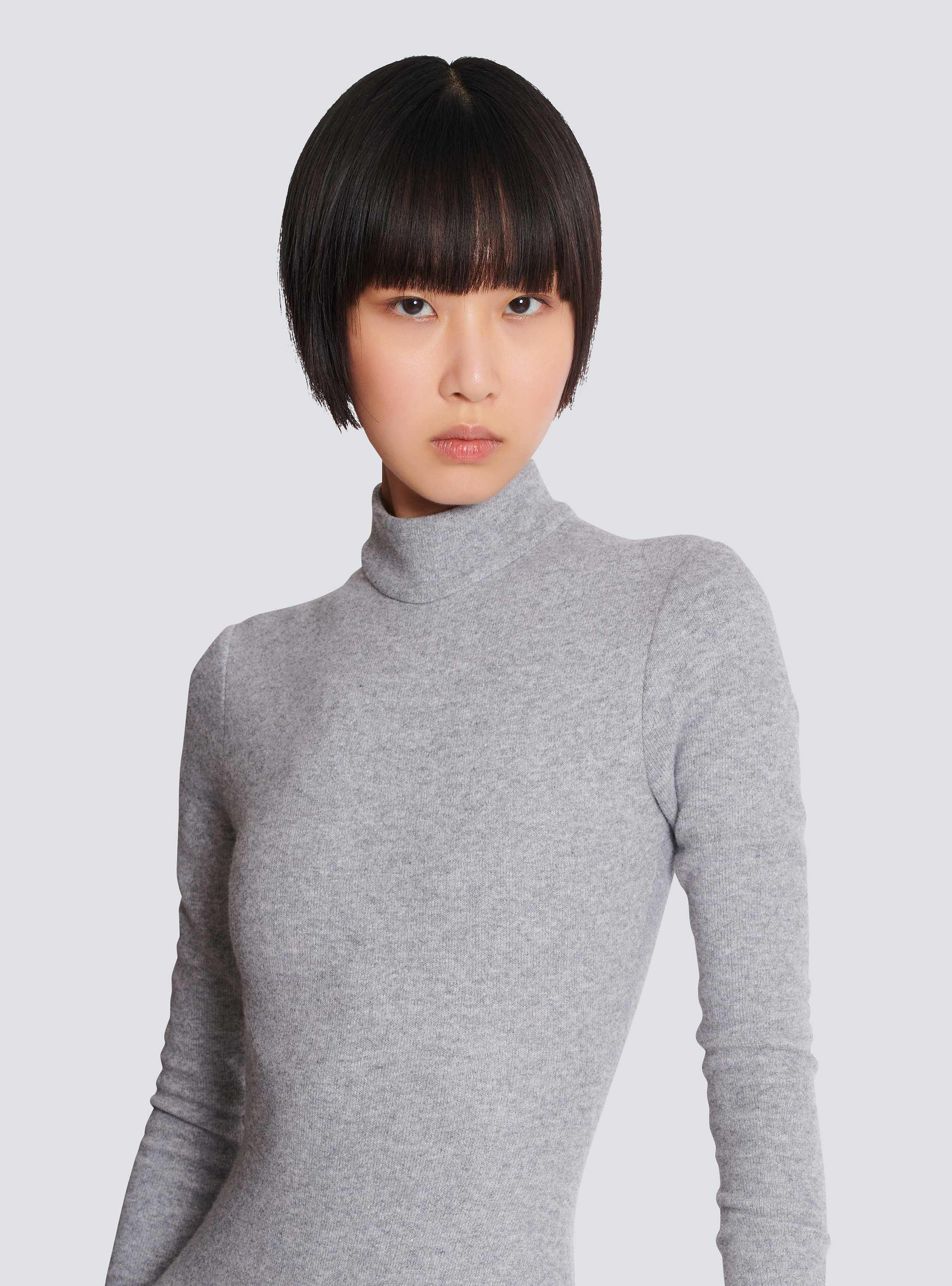 Long draped cotton knit dress