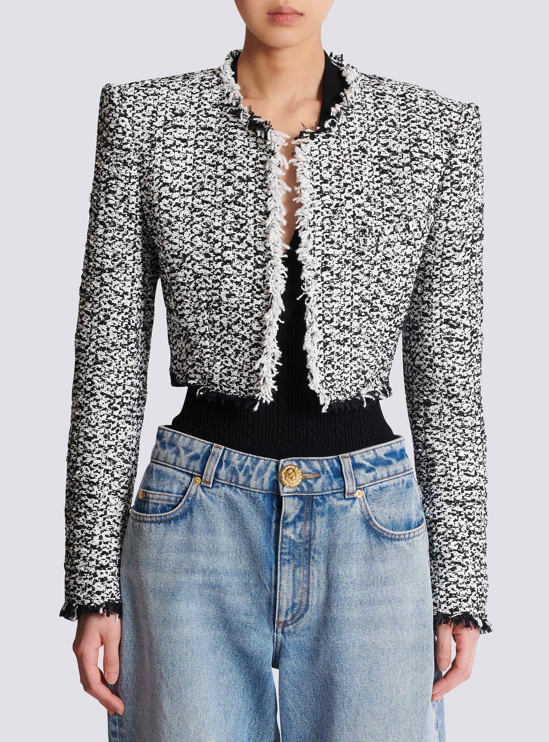 Cropped tweed jacket