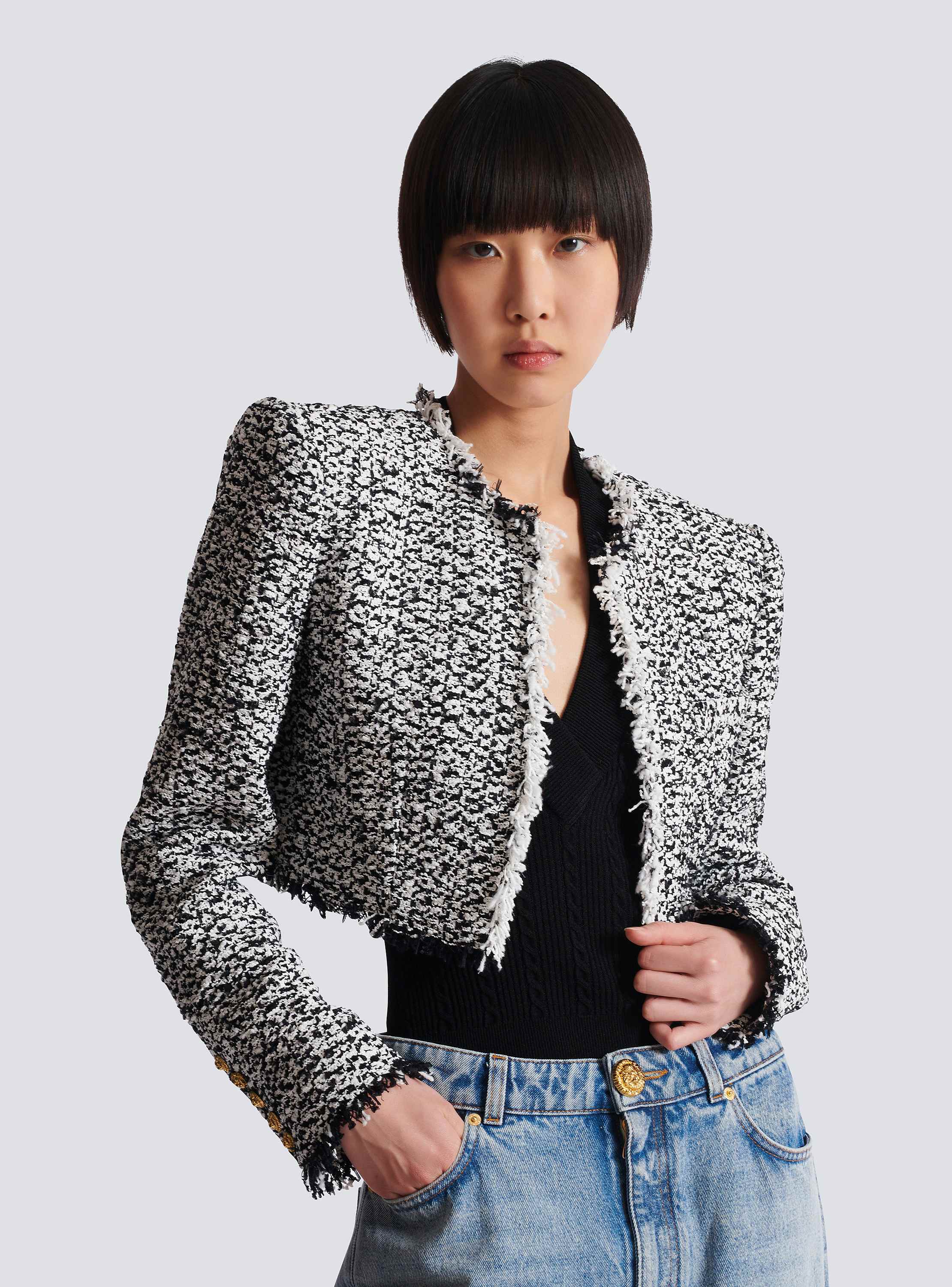 Cropped tweed jacket