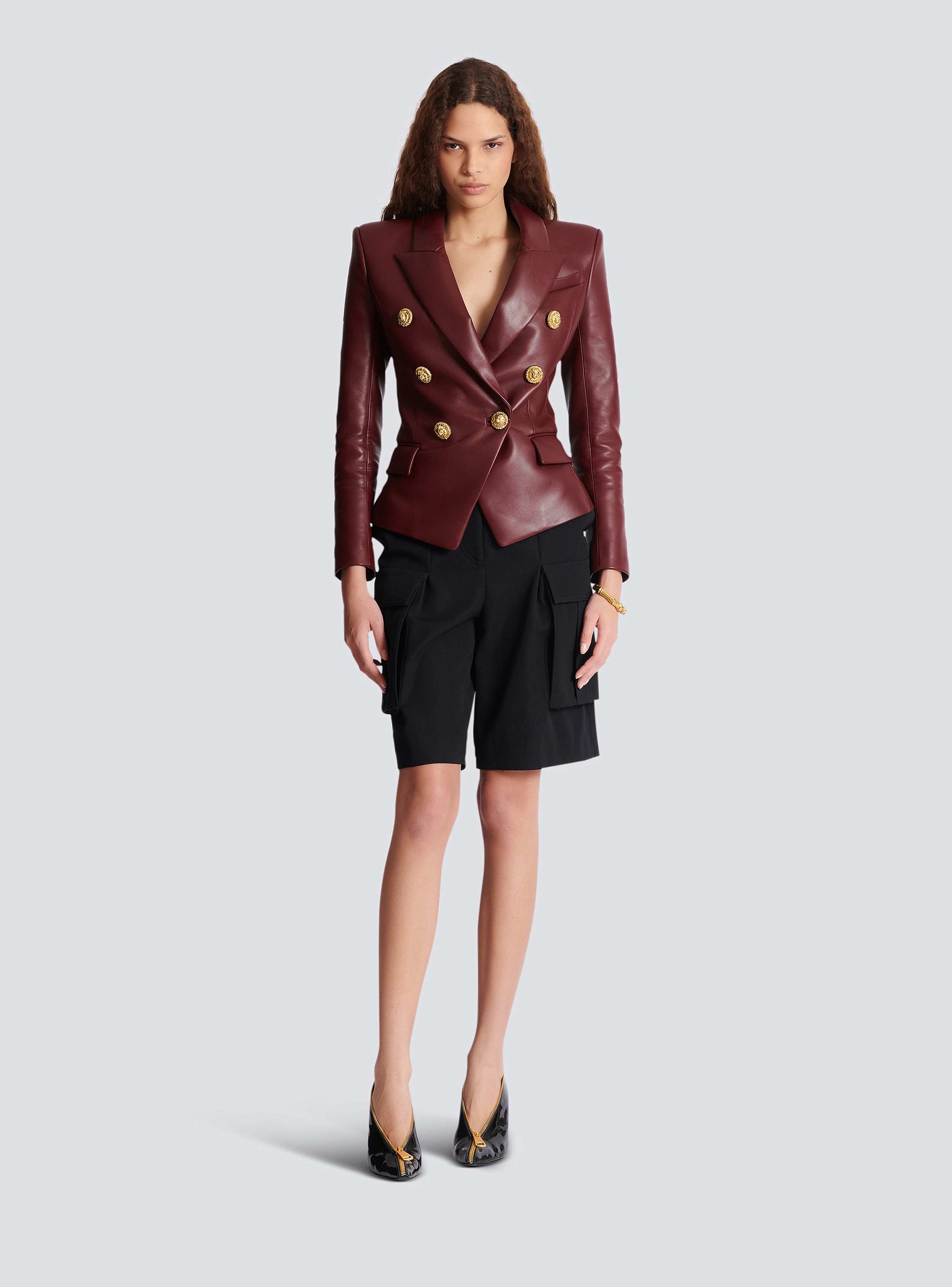 6-buttons lambskin jacket