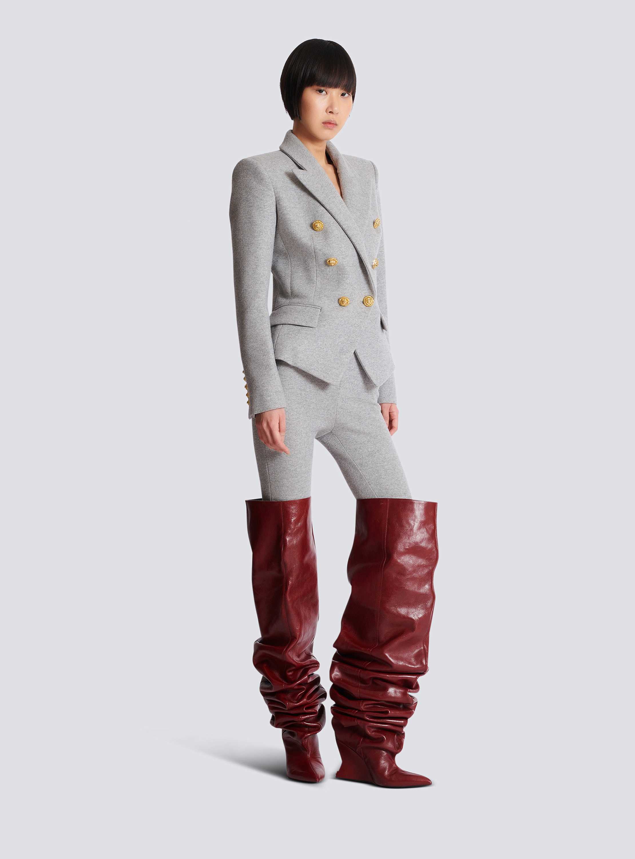 Cotton knit 6-button jacket