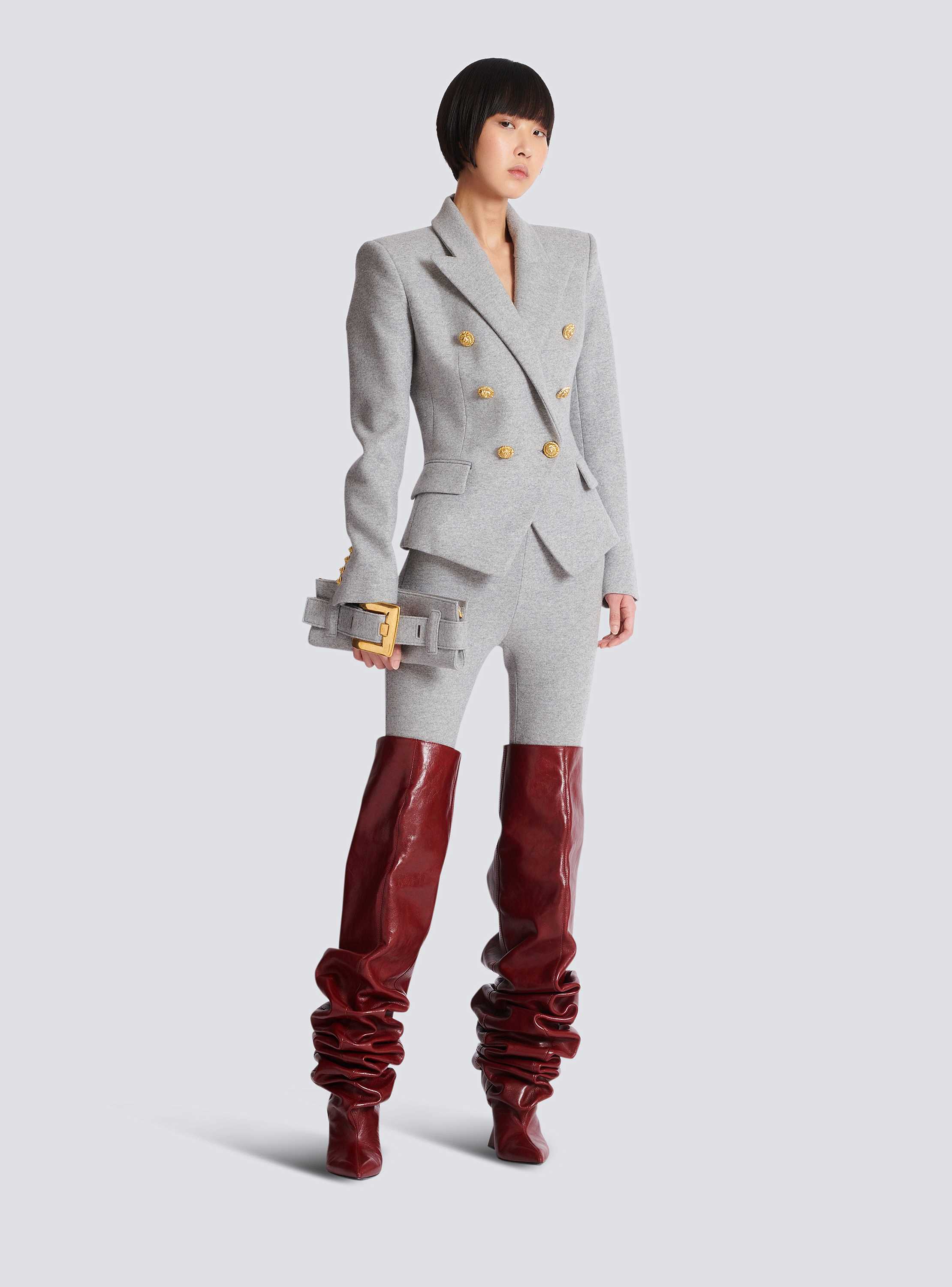 Cotton knit 6-button jacket