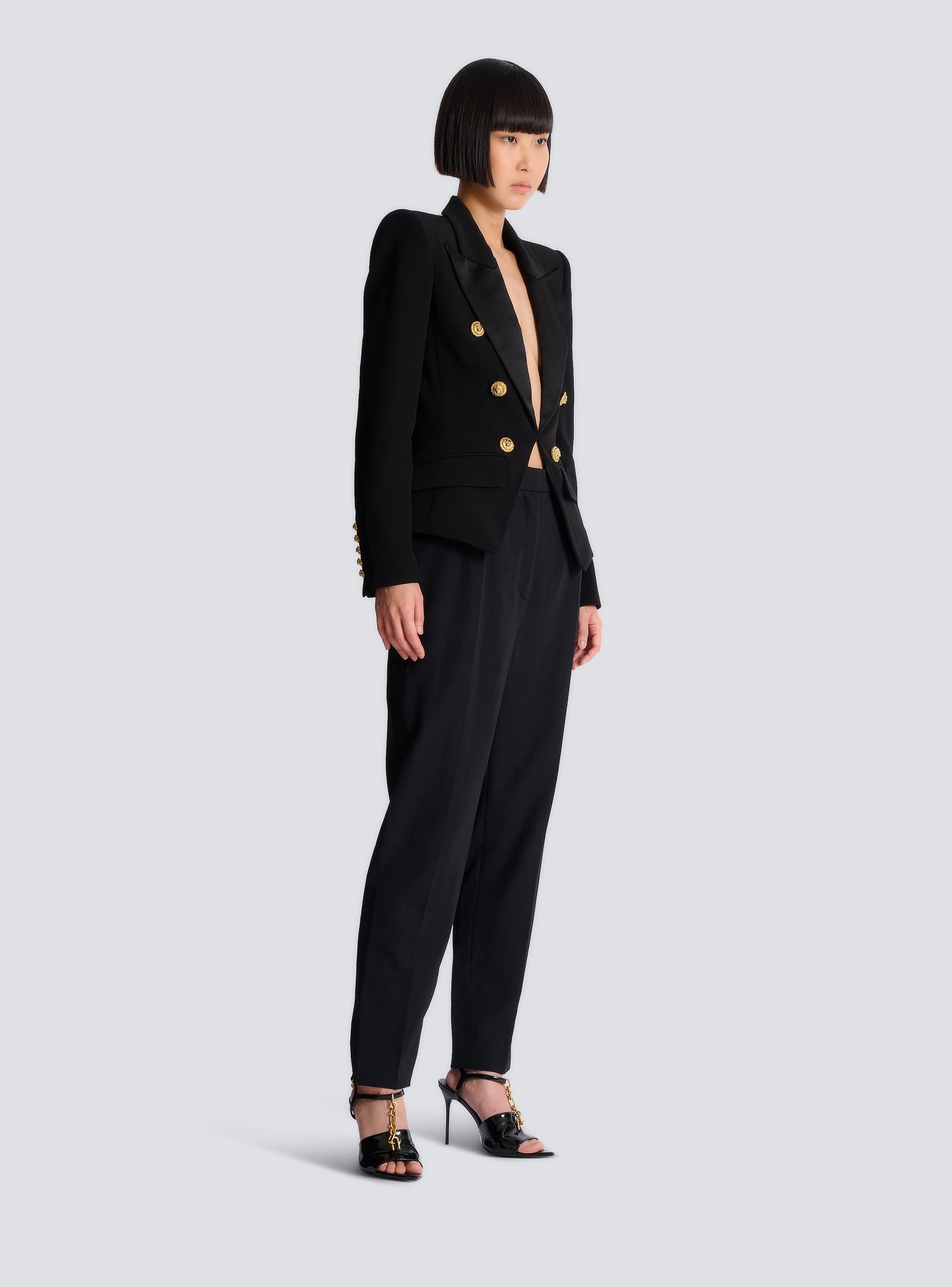 6-button jacket in crocodile jacquard