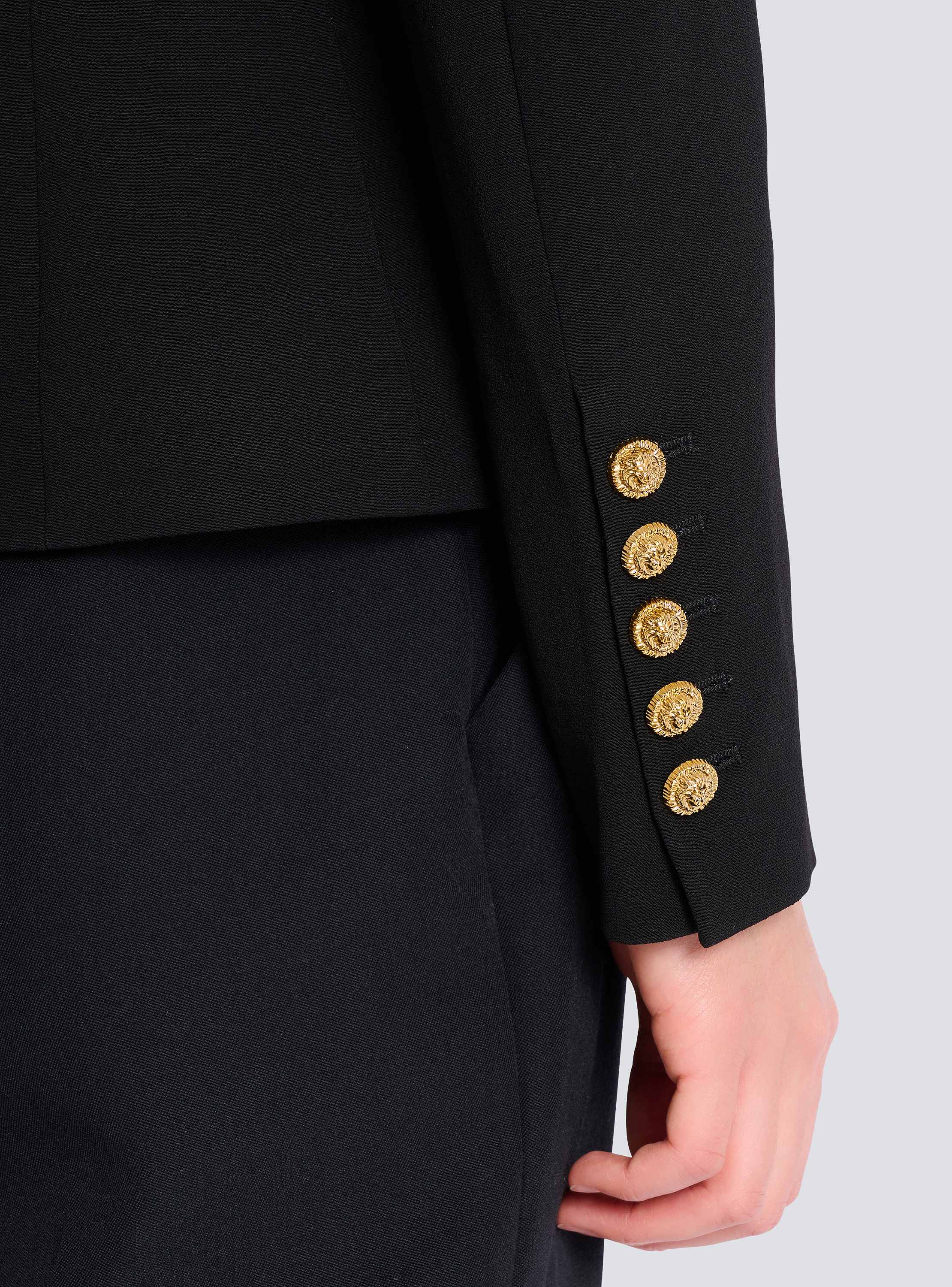 6-button jacket in crocodile jacquard