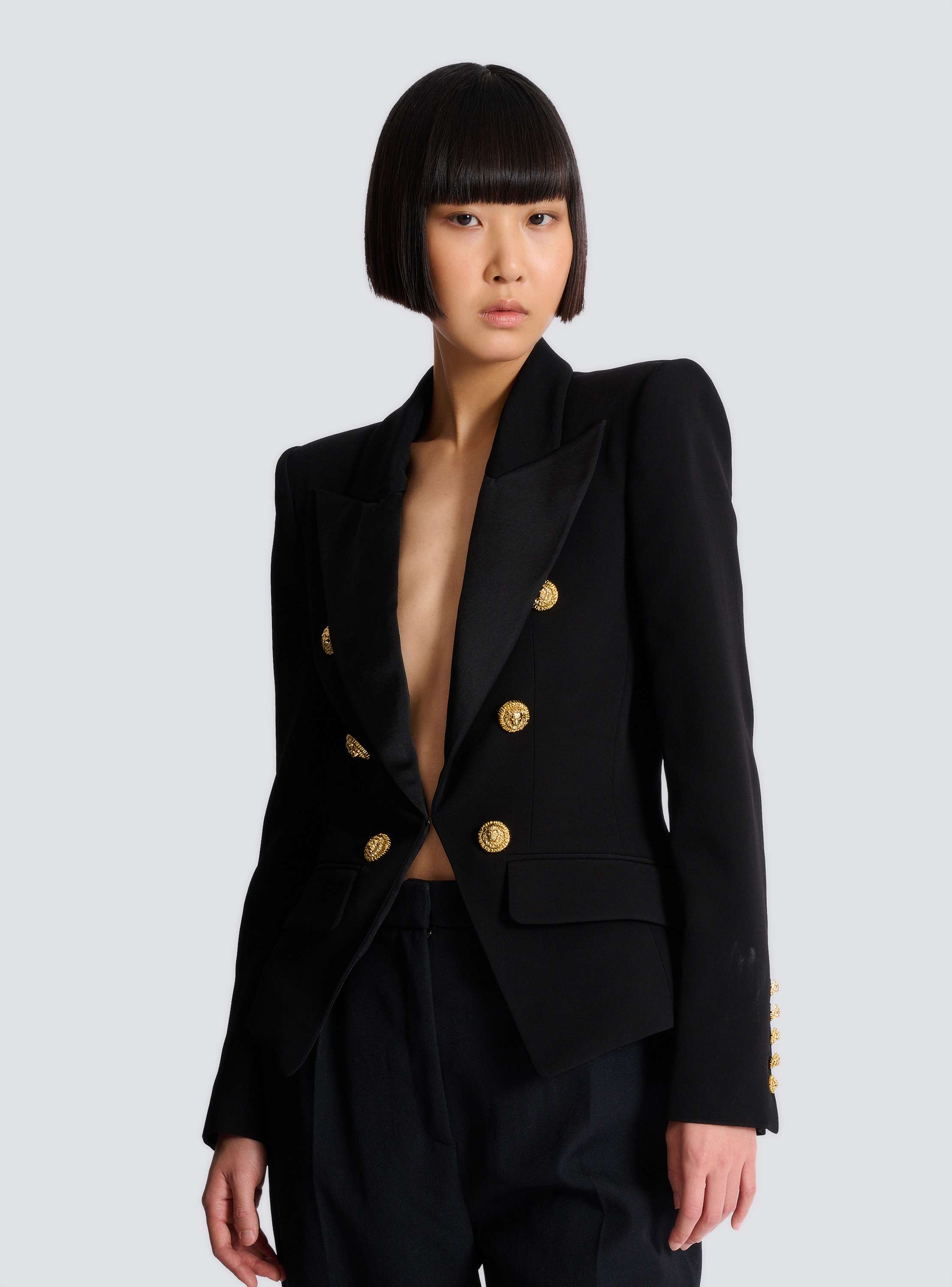 6-button jacket in crocodile jacquard