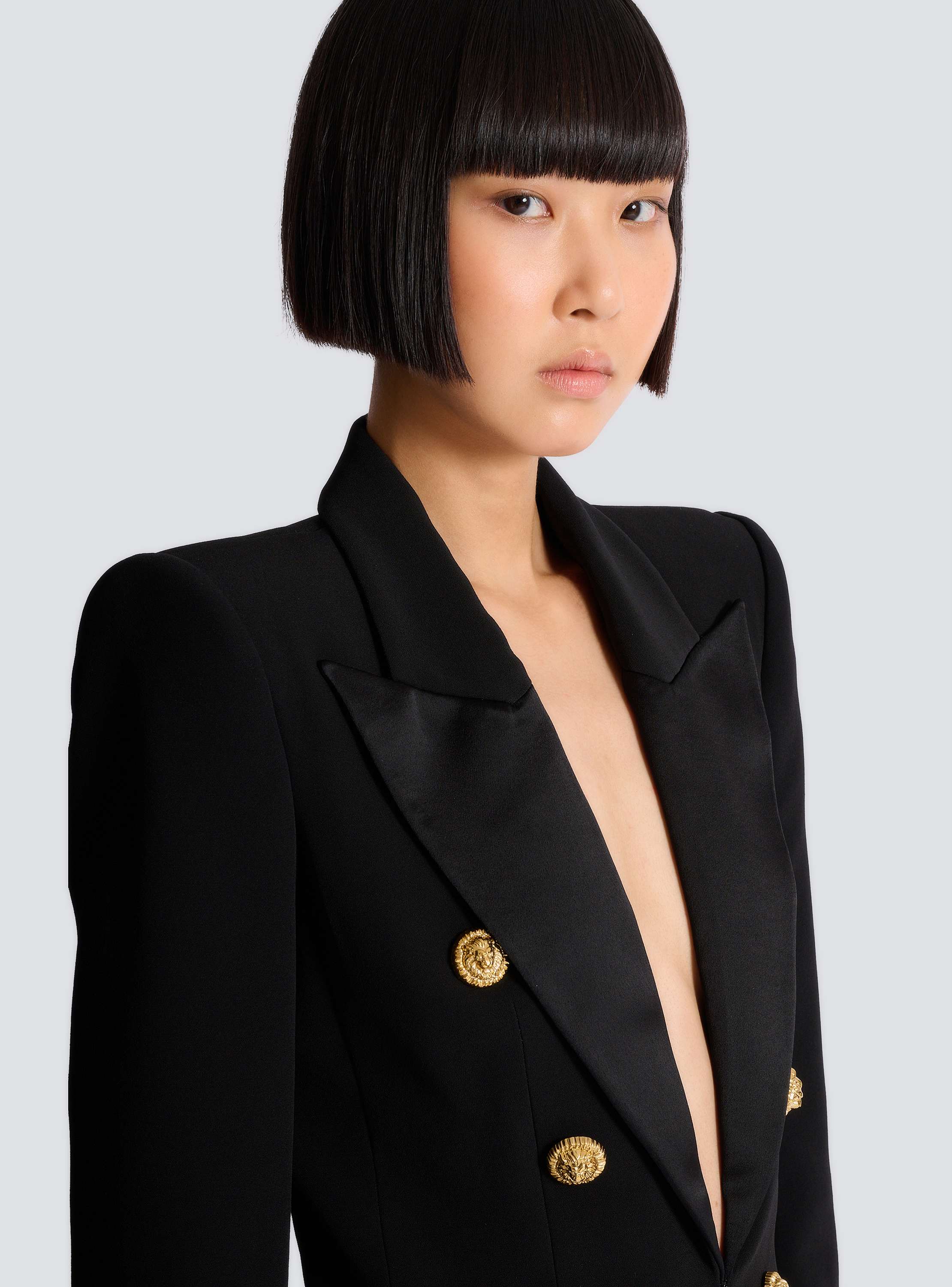 6-button jacket in crocodile jacquard