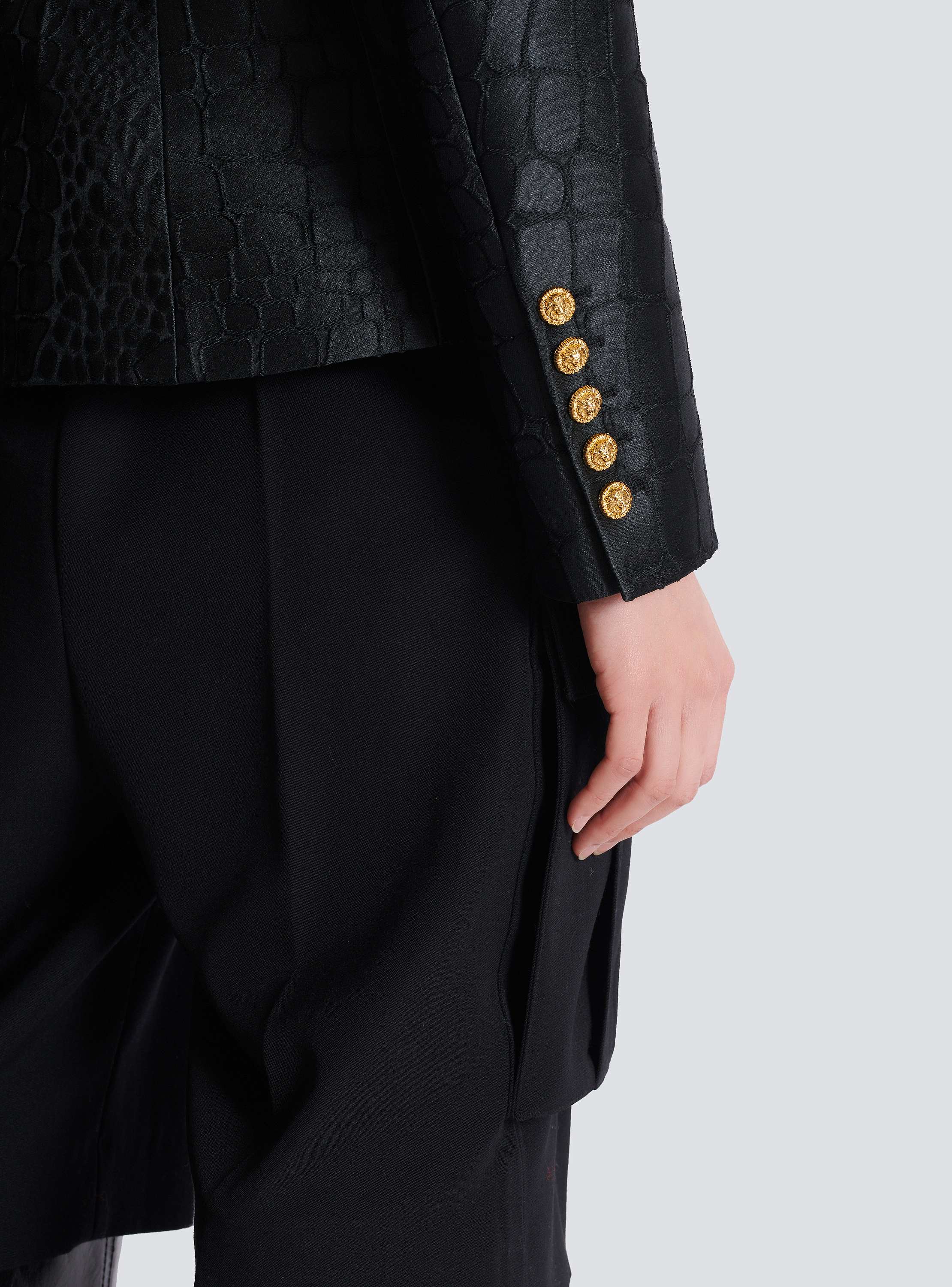 6-button jacket in crocodile jacquard