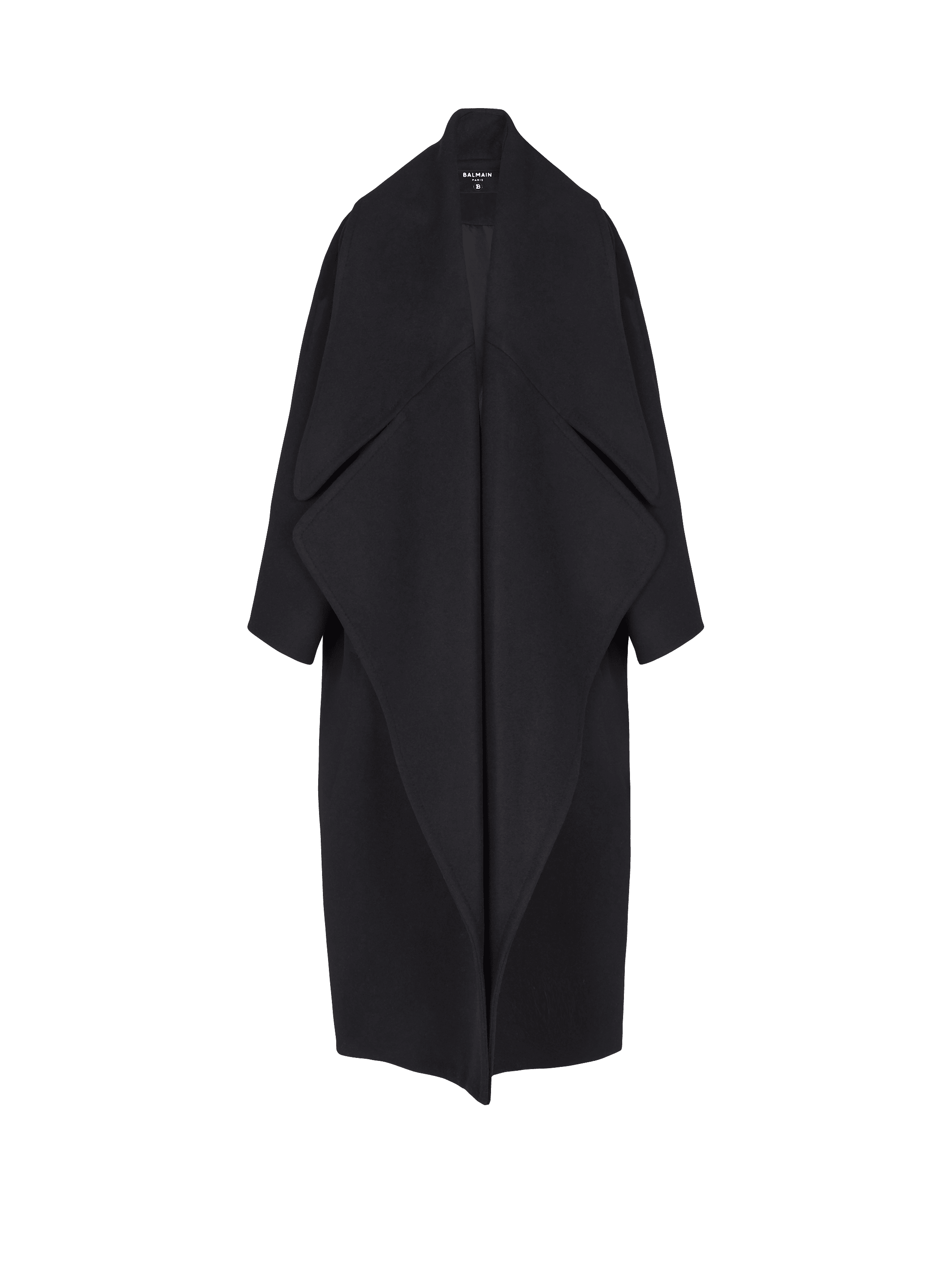 Oversized wool cape coat