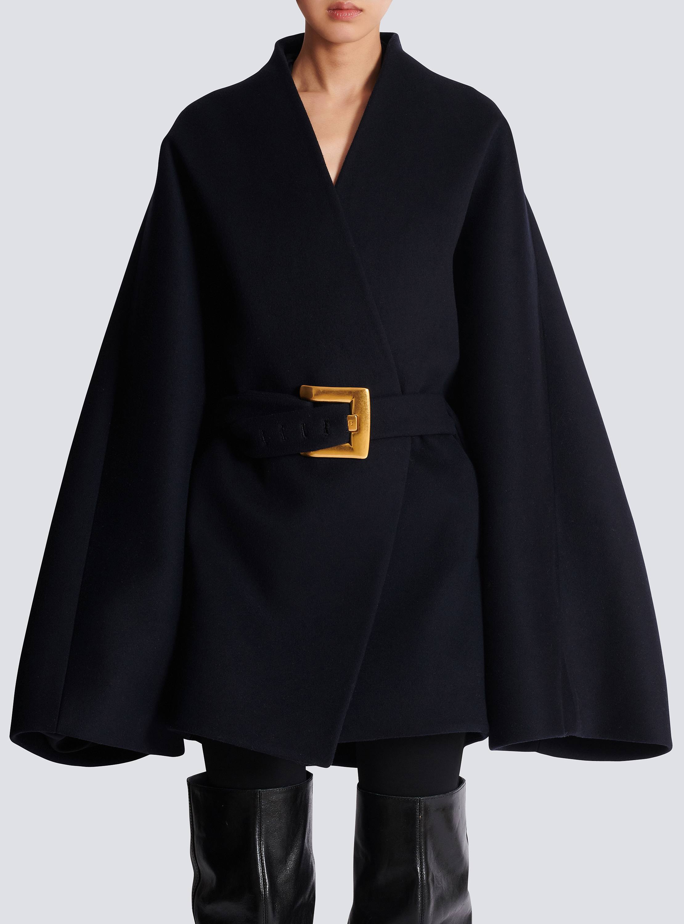 Short wool wrap coat