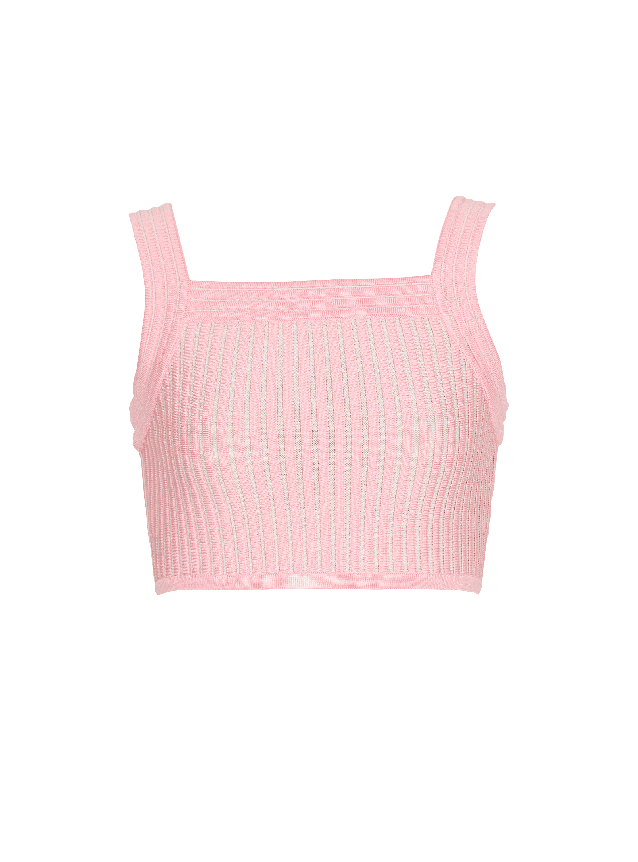 Top aus strukturierter Maschenware
