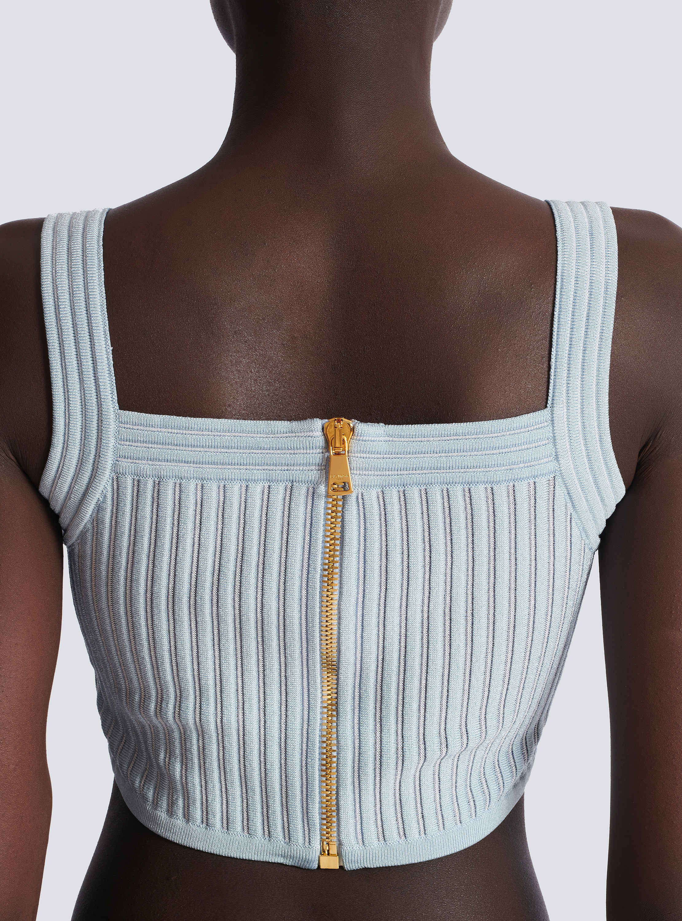 トップス 2016 BALMAIN V-neck Balmain V-neck Cropped Cardigan | Blue | FARFETCH