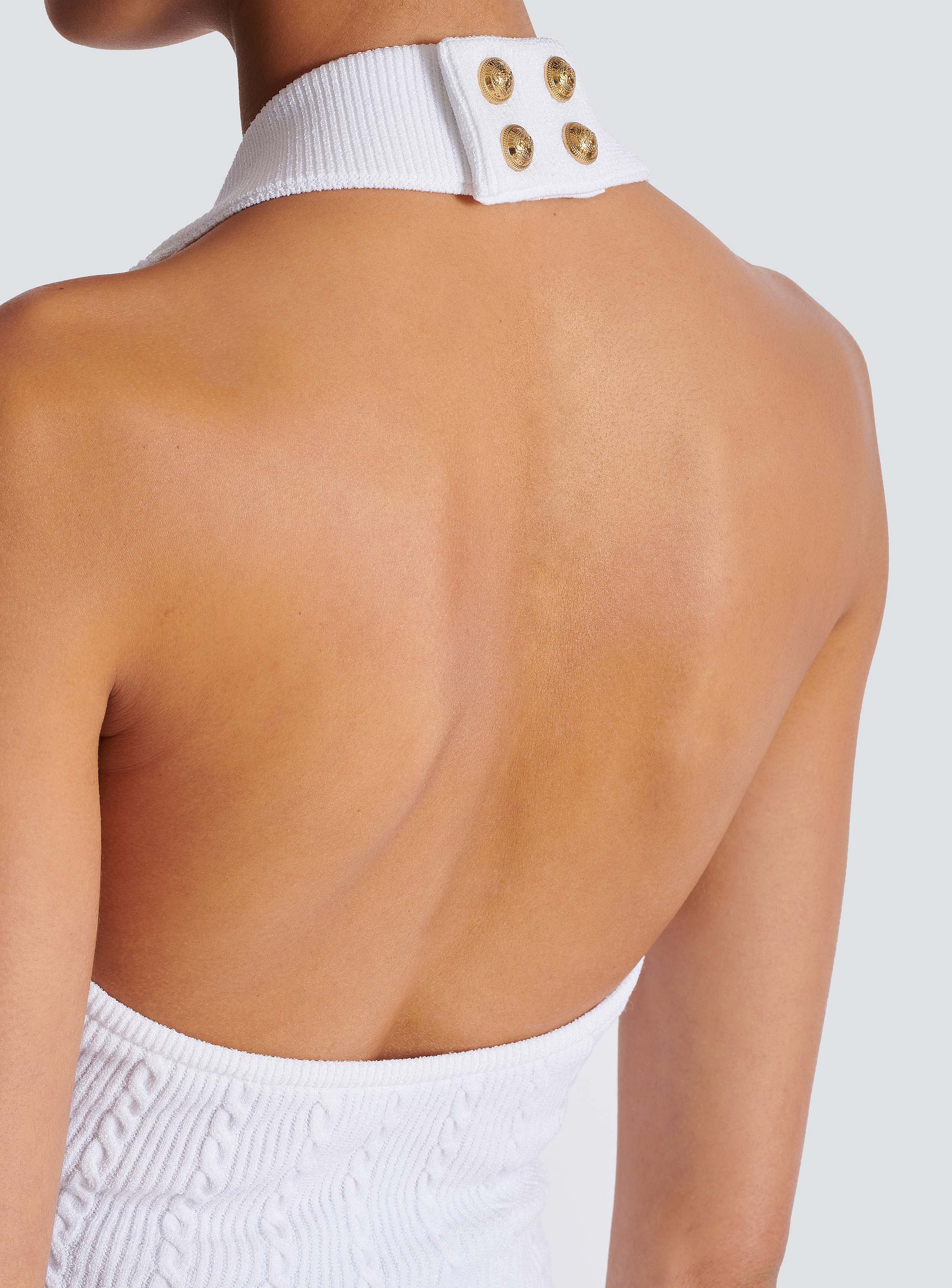 Cable-knit halterneck top