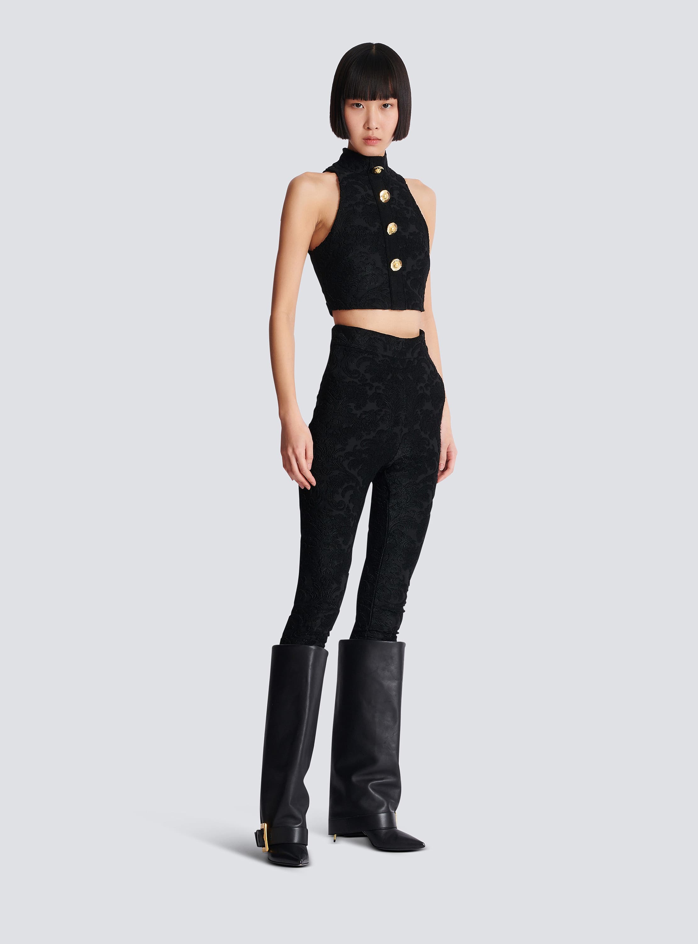 Baroque pattern buttoned top - Women | BALMAIN