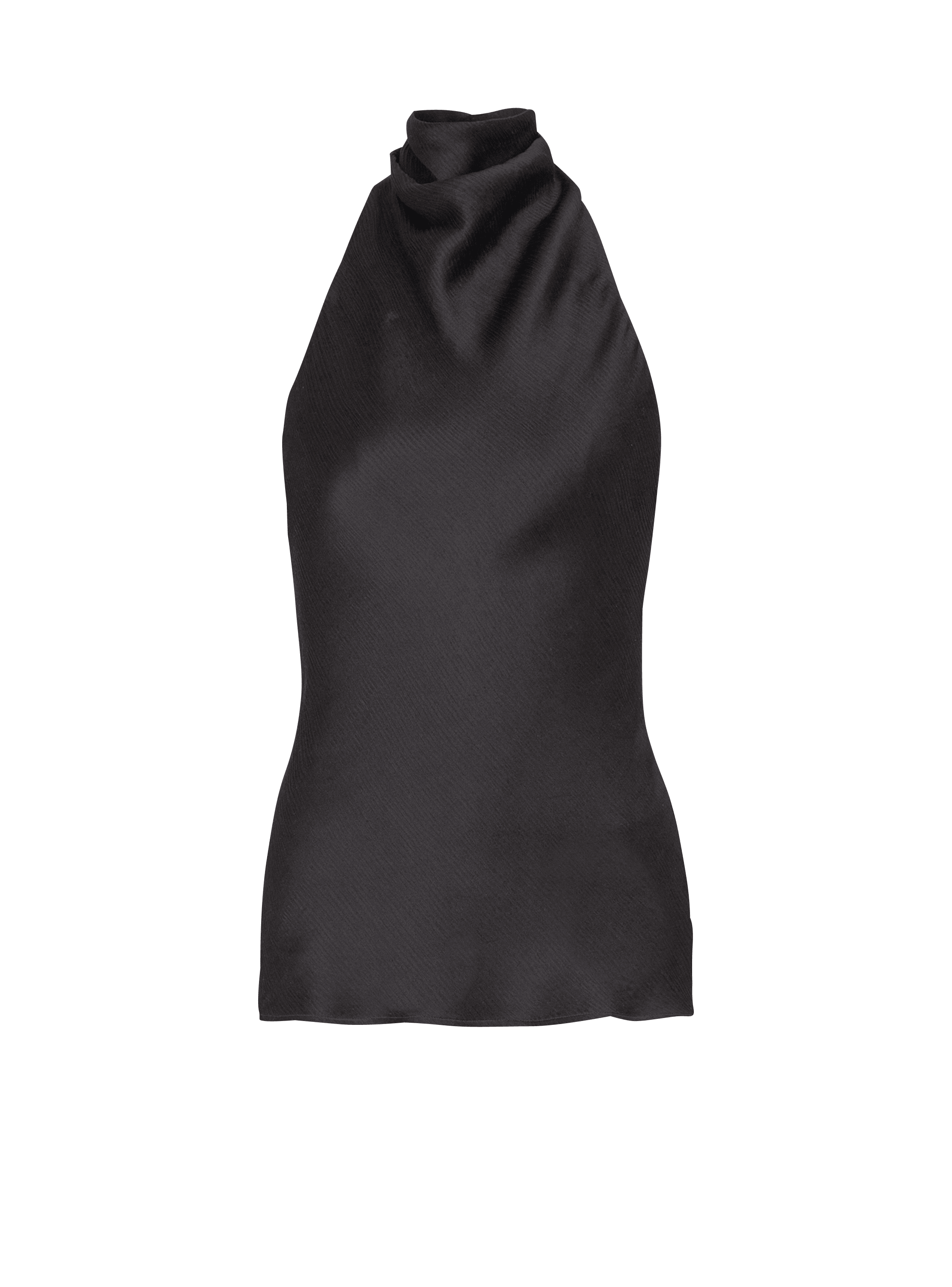 Backless crepe satin top