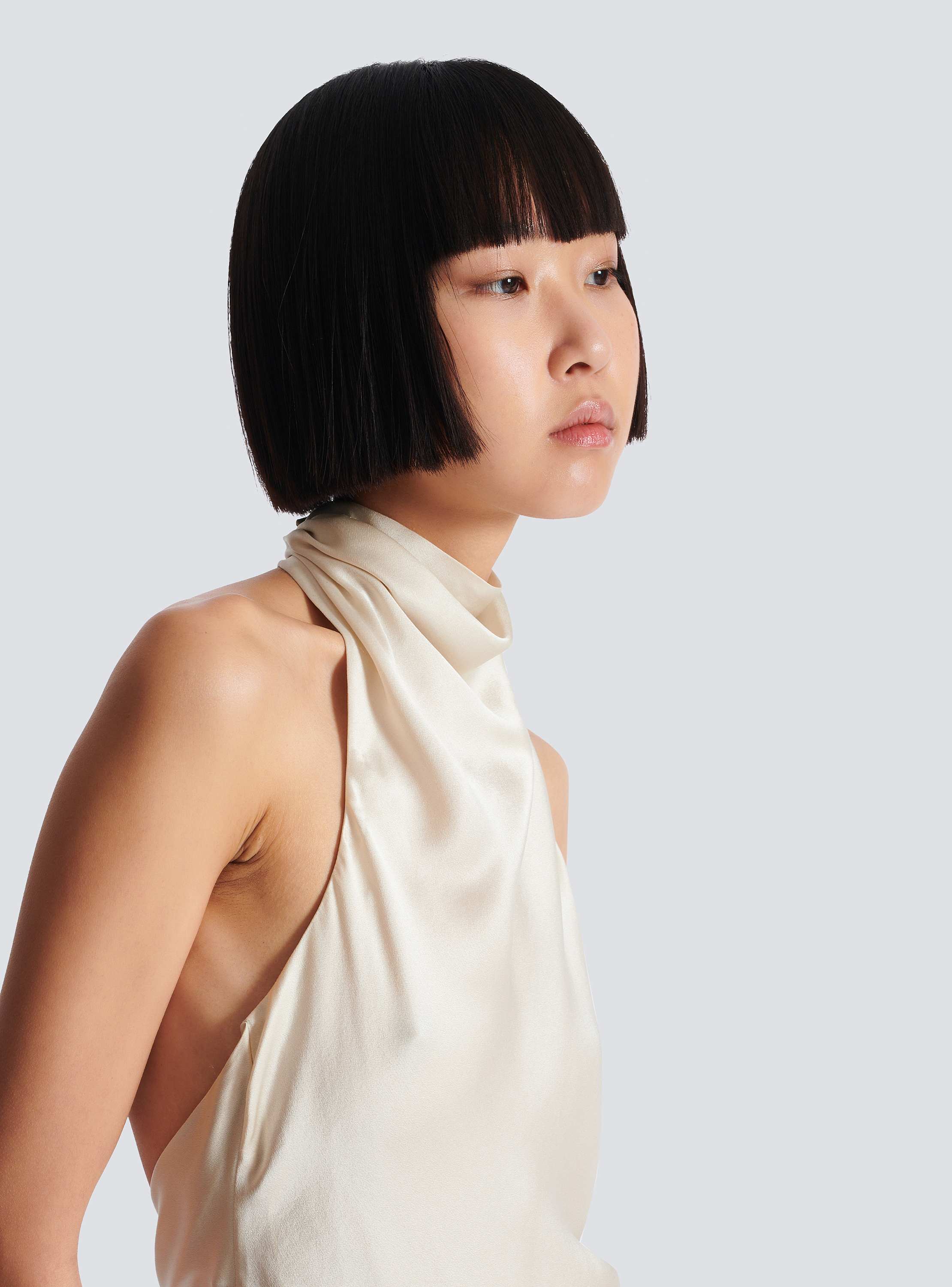 Halterneck Crepe Satin Top