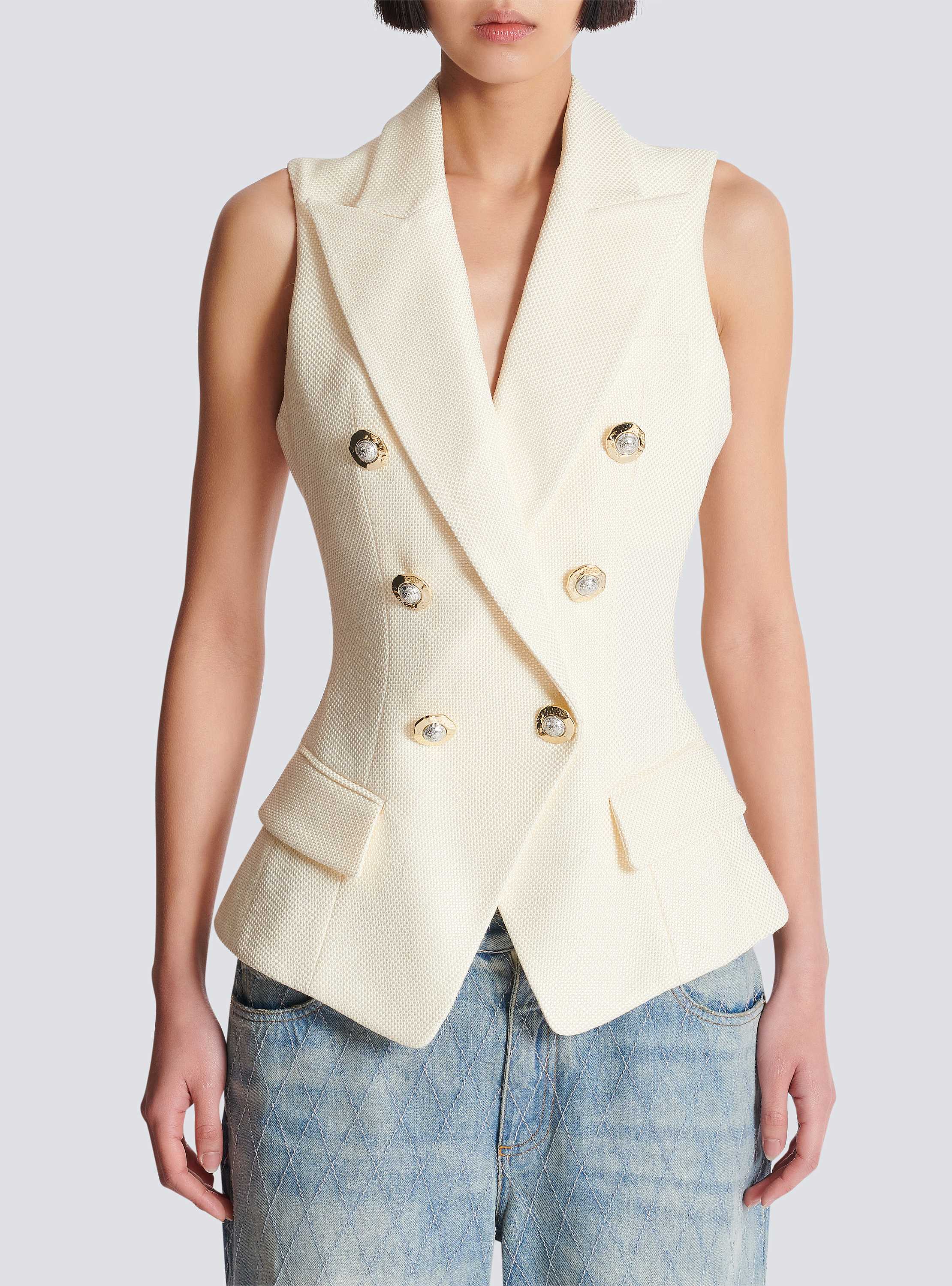 6 Btn Fitted Natte Tailored Top