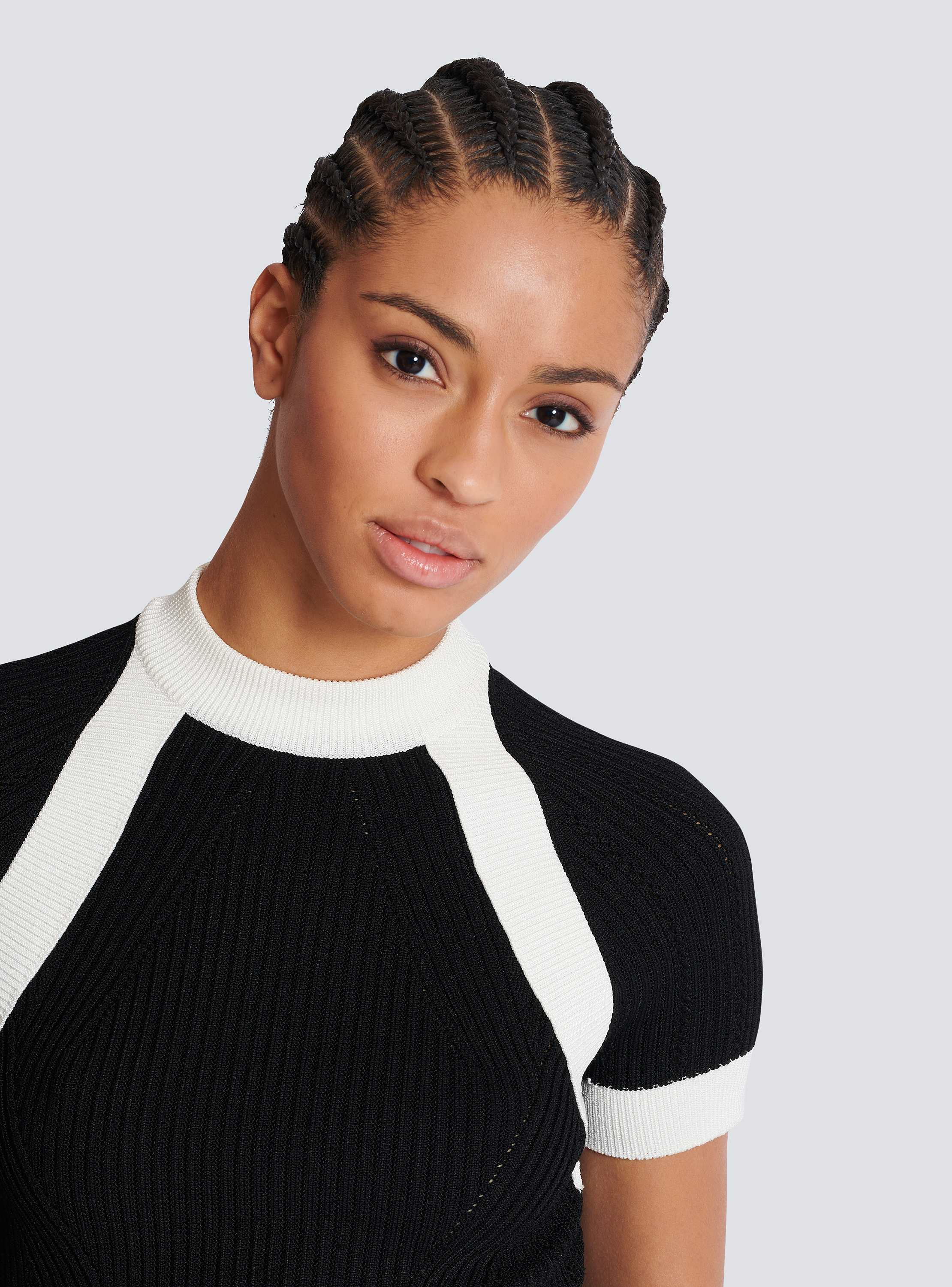 Short-sleeved knit top black black - Women | BALMAIN