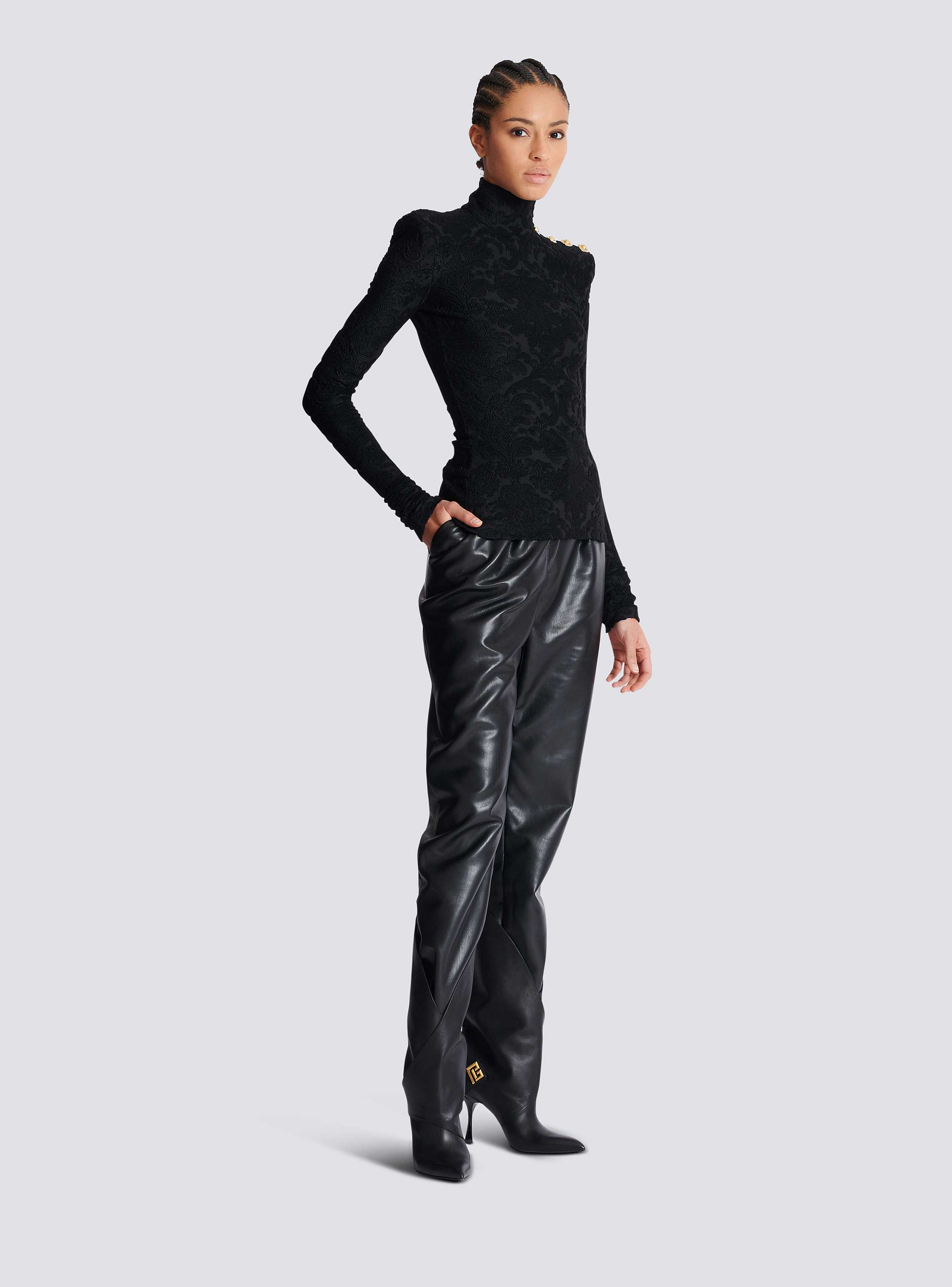 Baroque pattern long-sleeved top - Women | BALMAIN