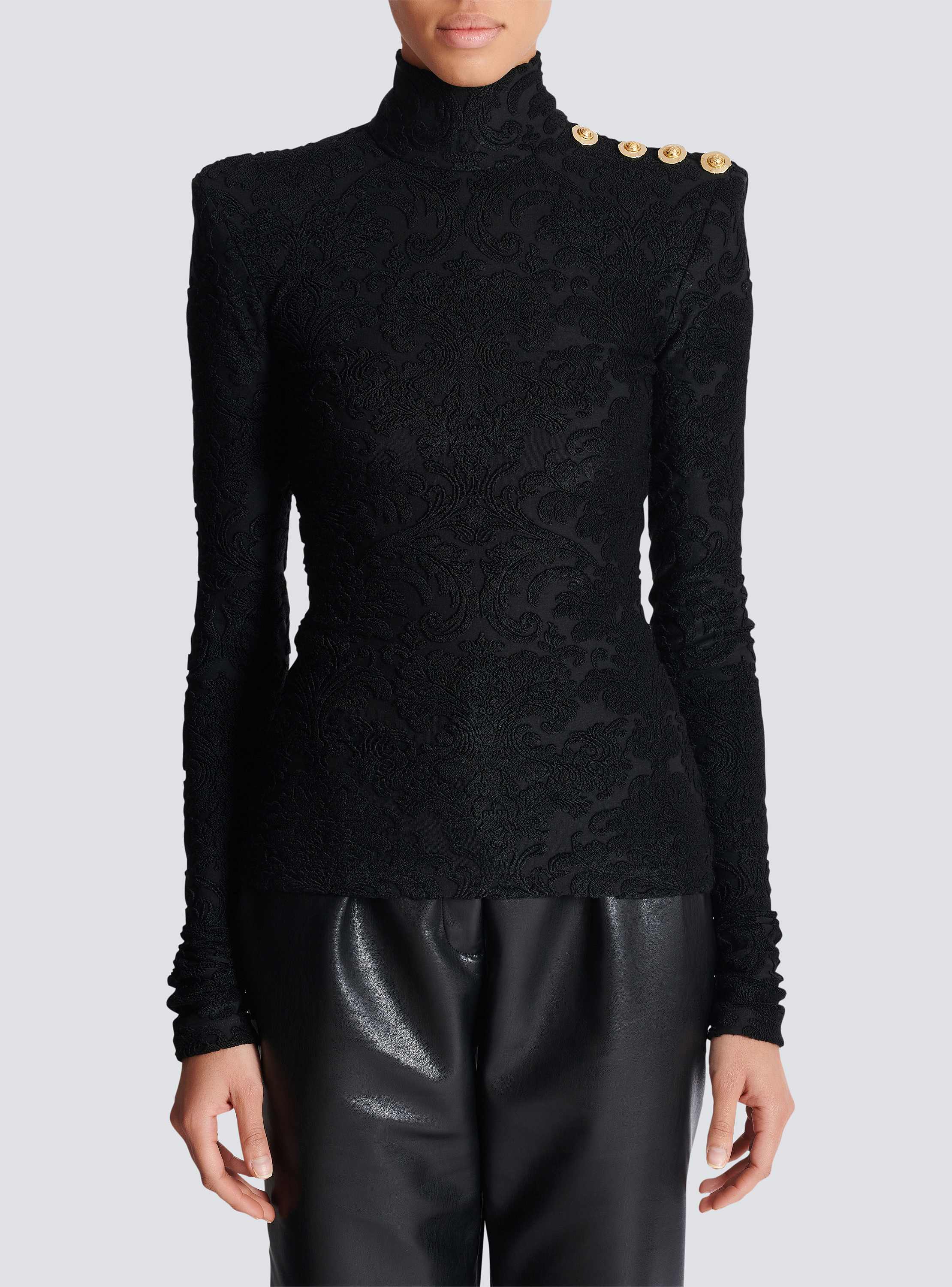 Baroque pattern long-sleeved top