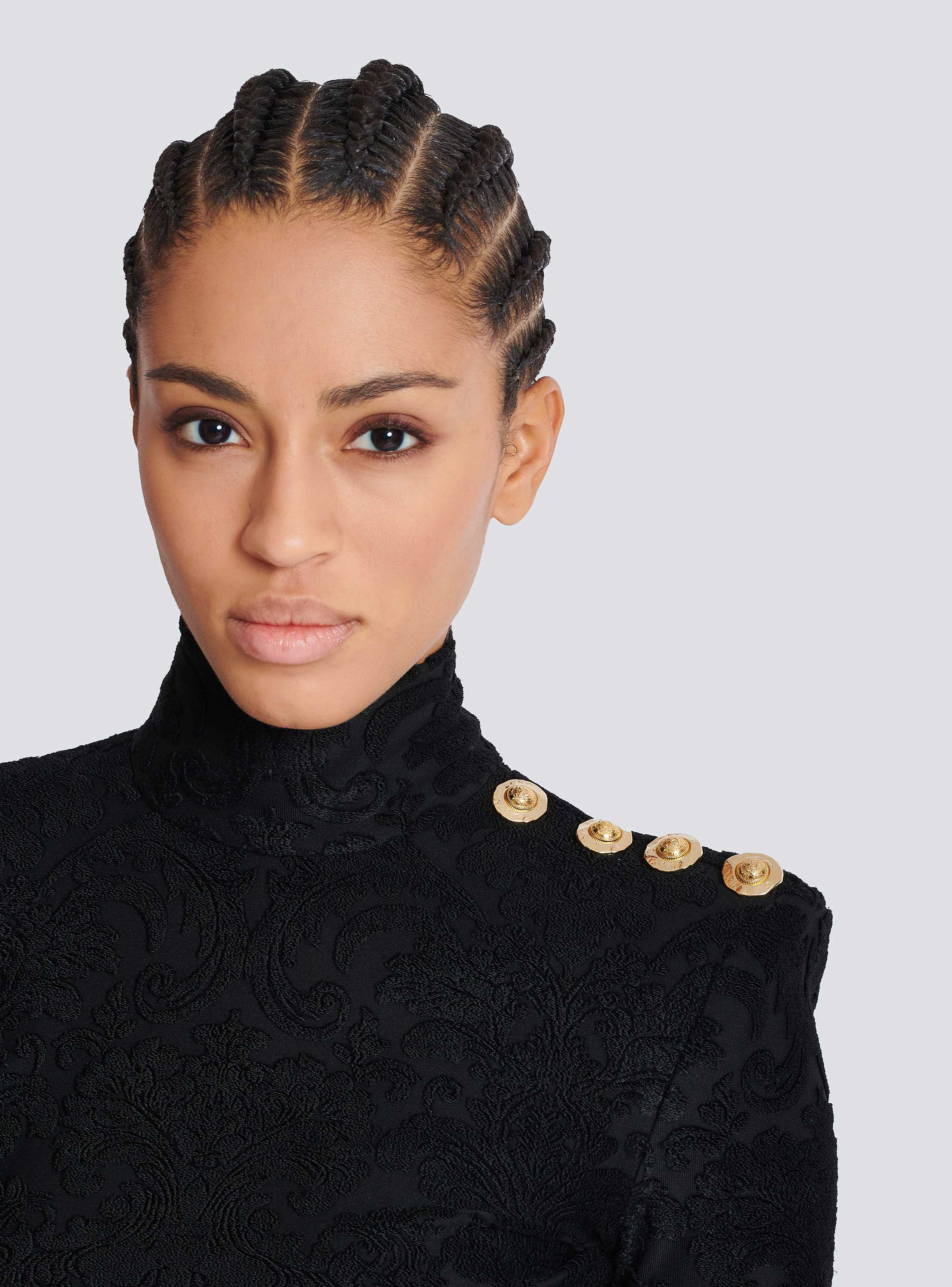 バルマン　ロンT ブラック Baroque pattern long-sleeved top black black - Women | BALMAIN