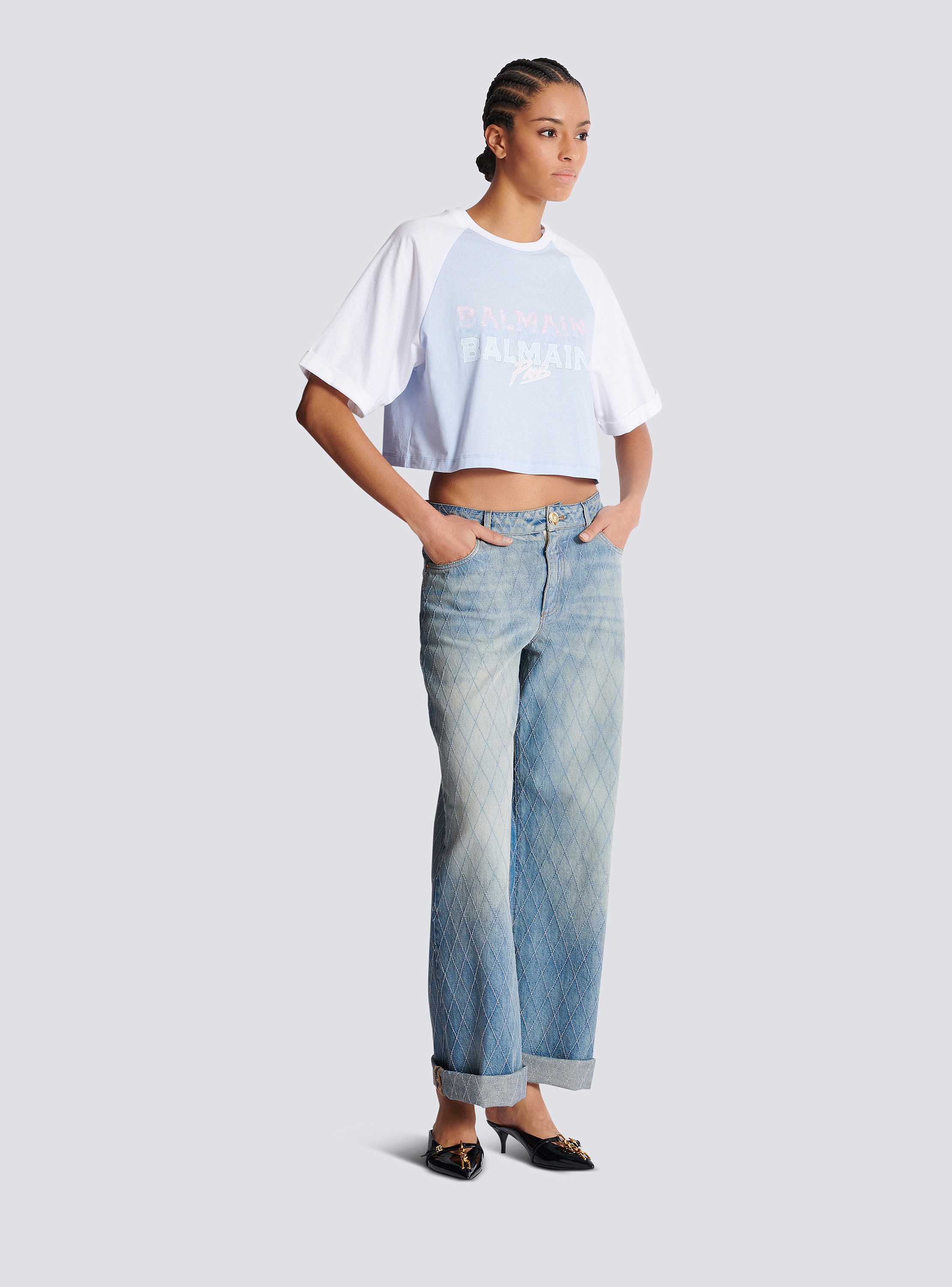 Balmain Paris プリント クロップドTシャツ - Women | BALMAIN