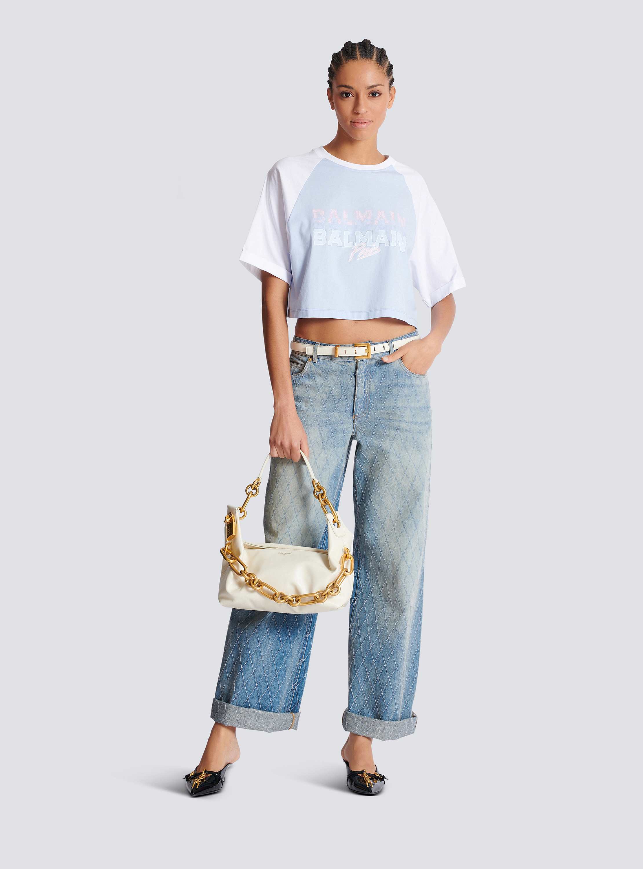 Balmain Paris プリント クロップドTシャツ - Women | BALMAIN