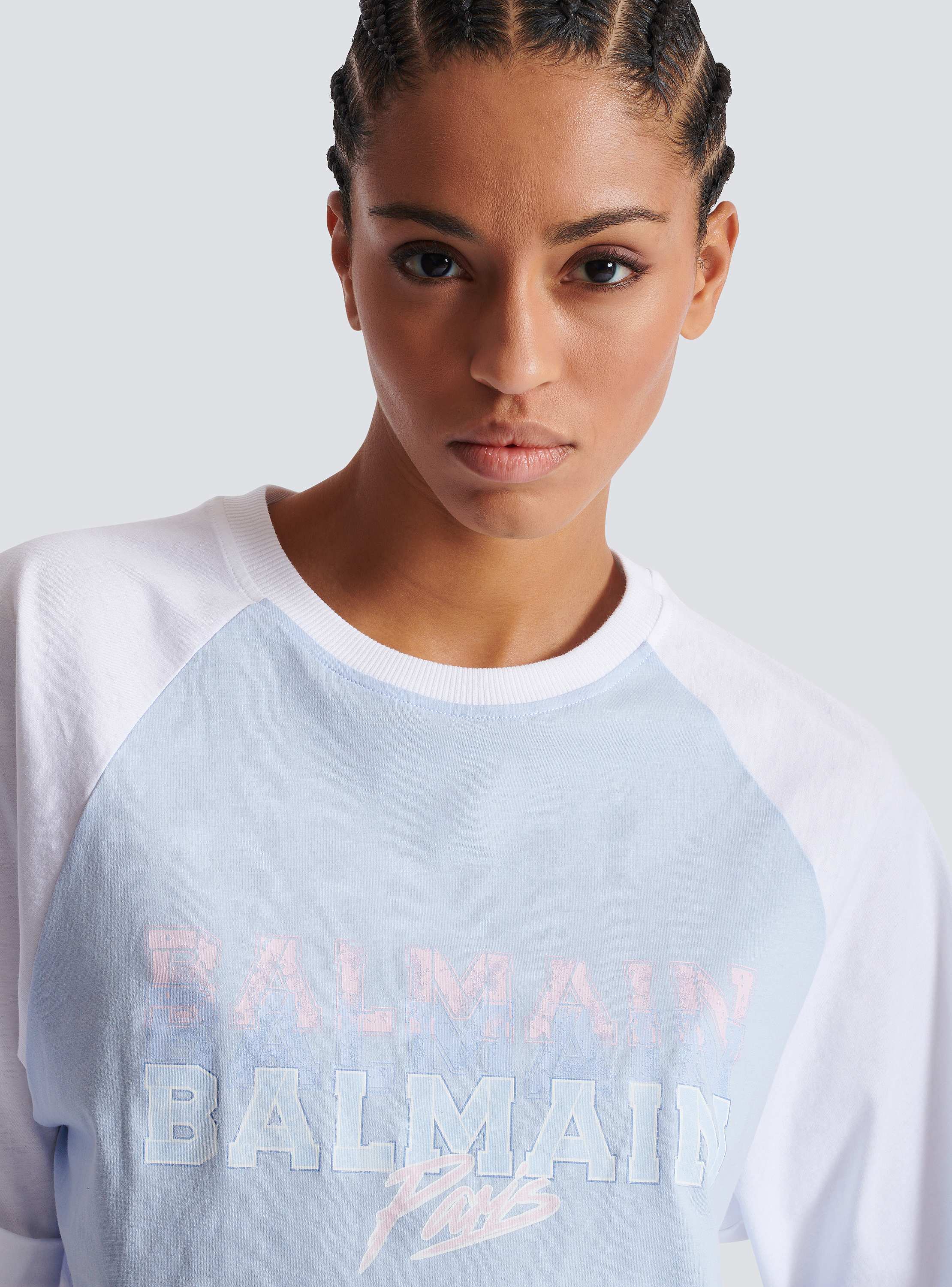 大学 兄弟割引 Balmain Paris プリント クロップドTシャツ - Women | BALMAIN トップス