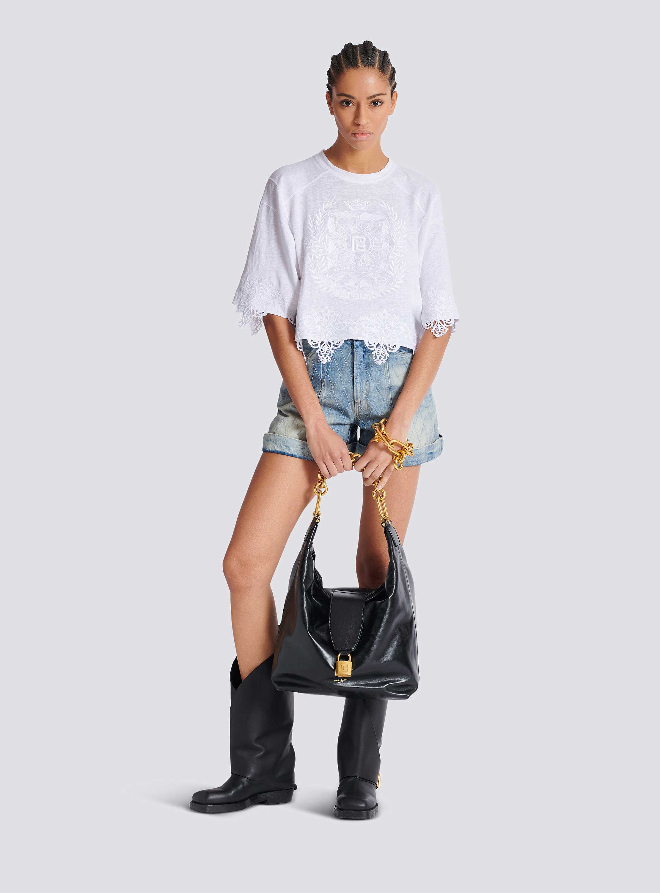 Balmain Emblem Baseball T-Shirt