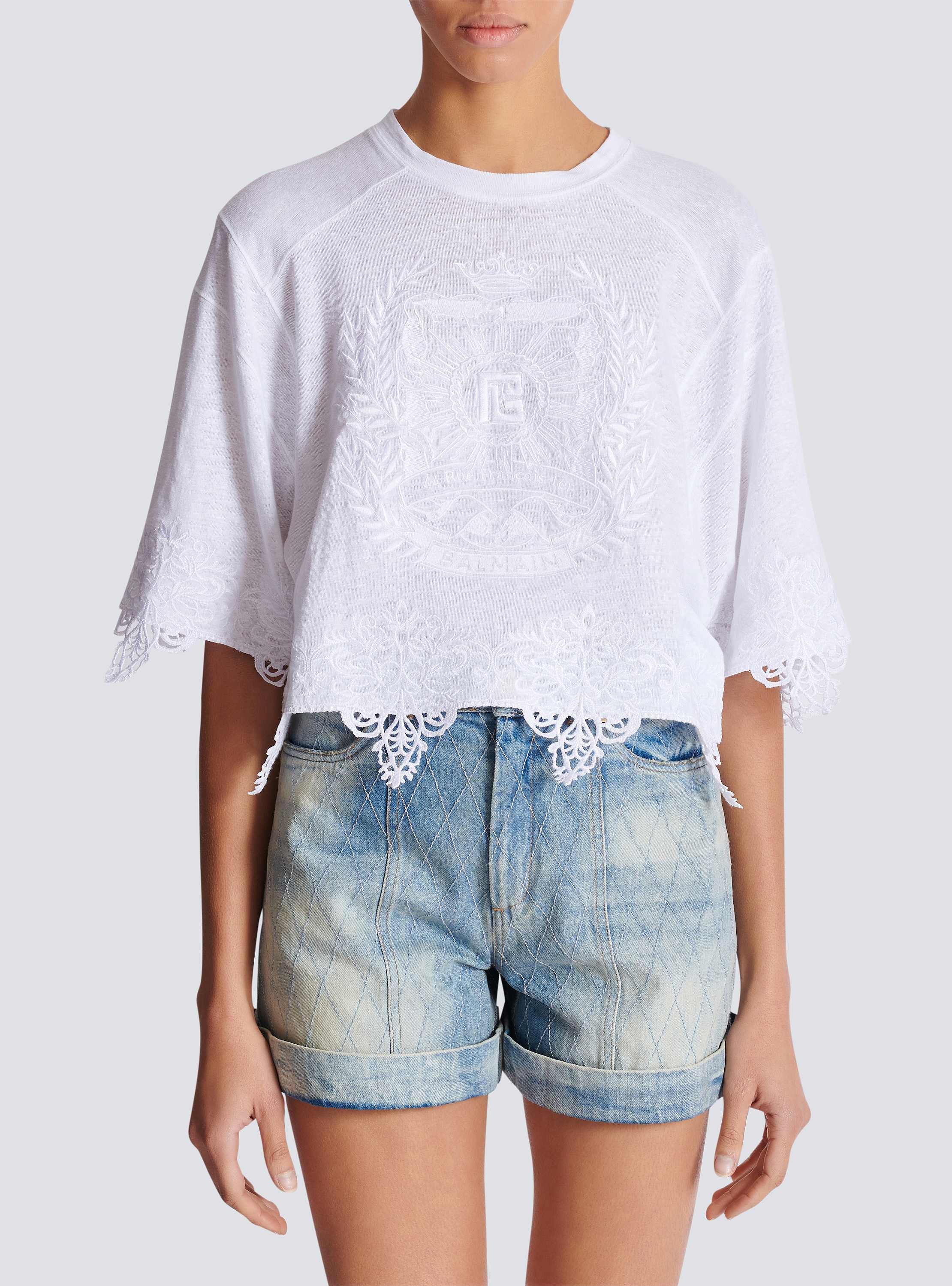 Balmain Emblem Baseball T-Shirt