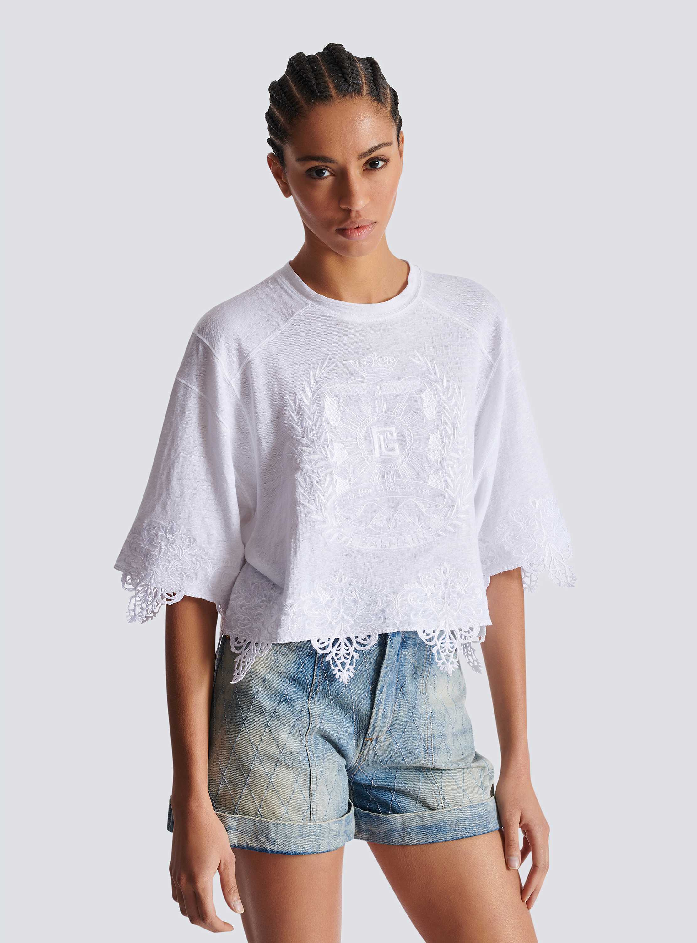 Balmain Emblem Baseball T-Shirt