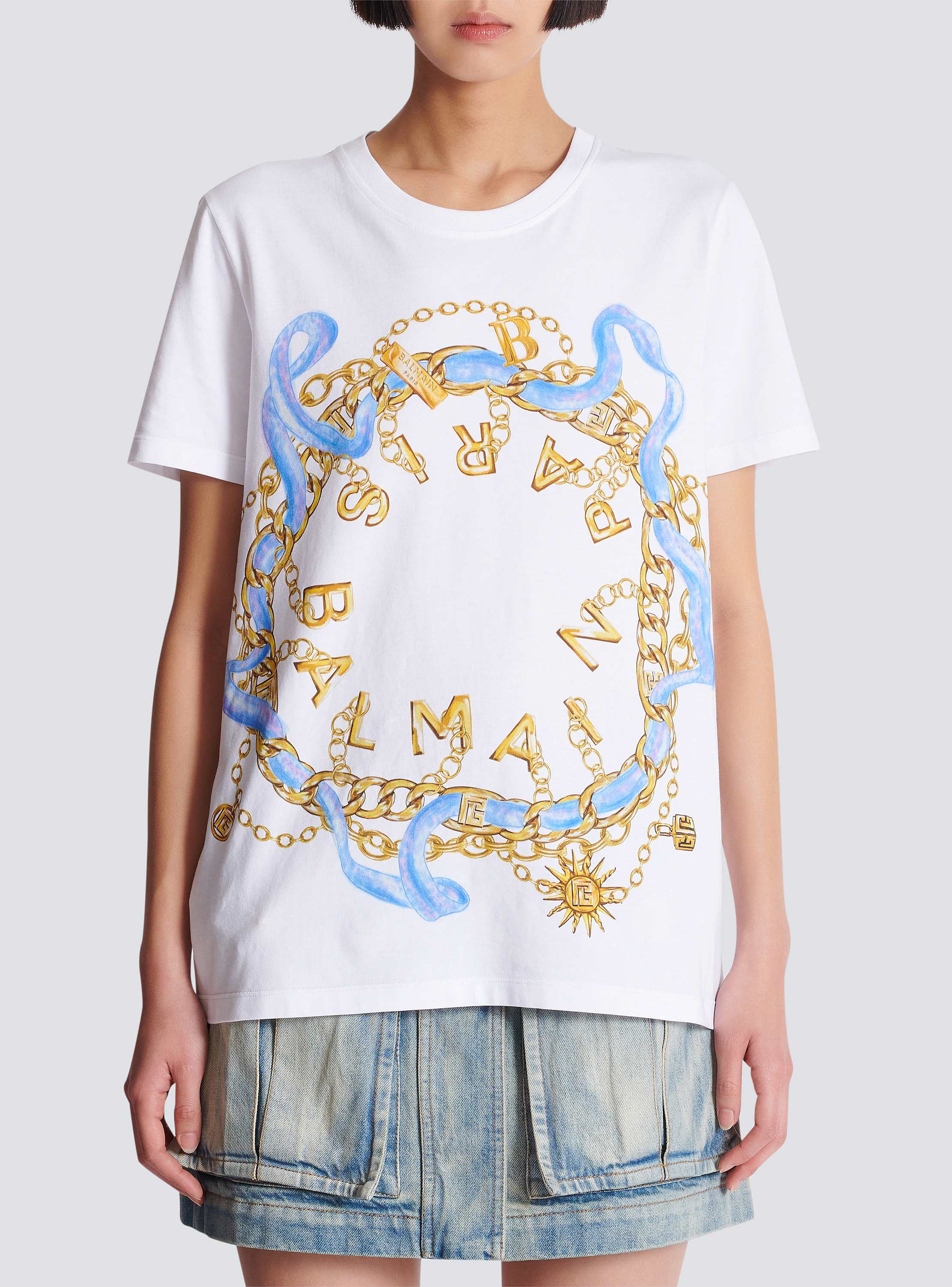 【関税＆送料込み】Balmain T-Shirt With Eyes Print Balmain eye-print T-shirt | White | FARFETCH
