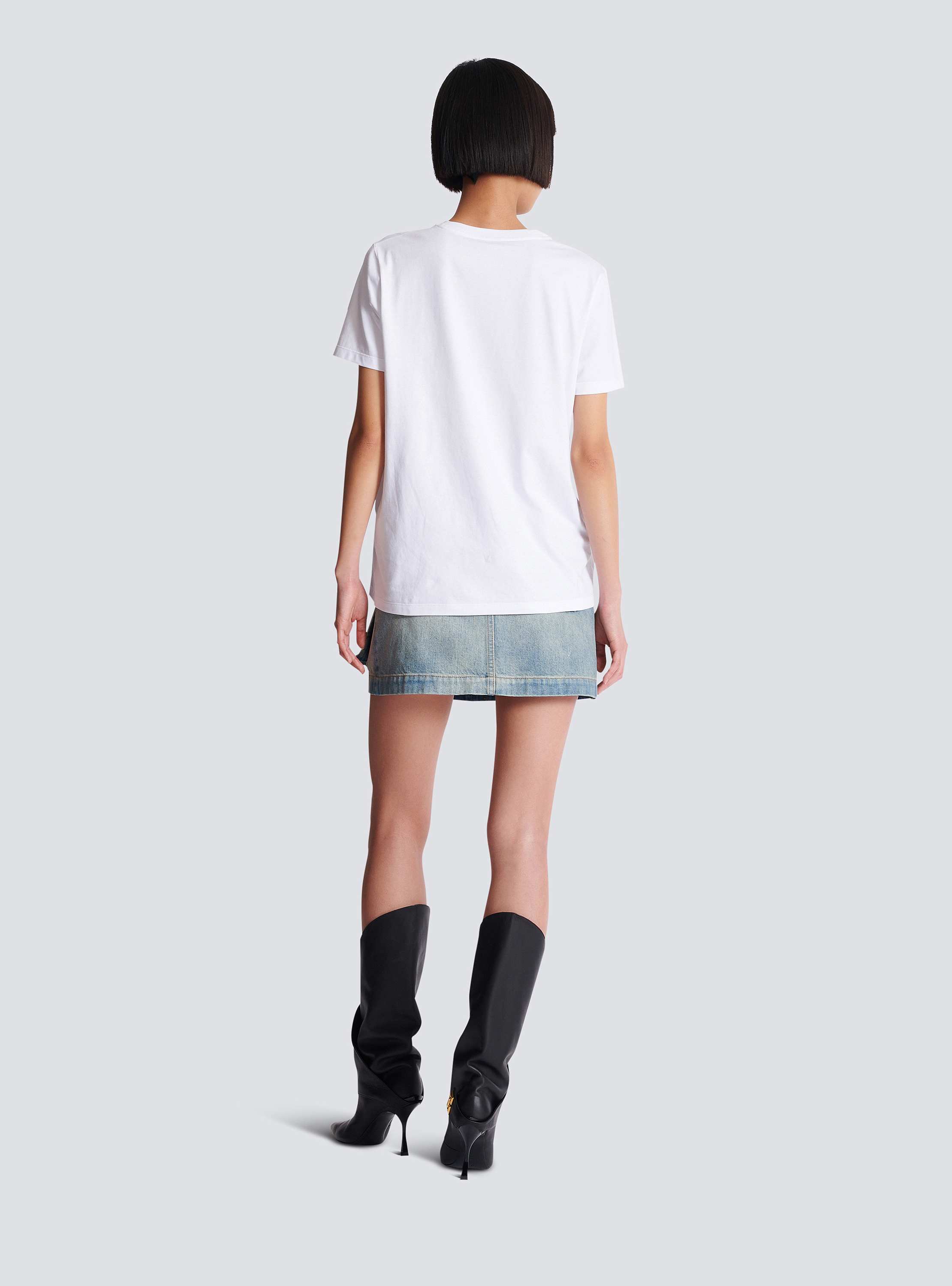 T-shirt with Balmain Paris Chain print white white - Women
