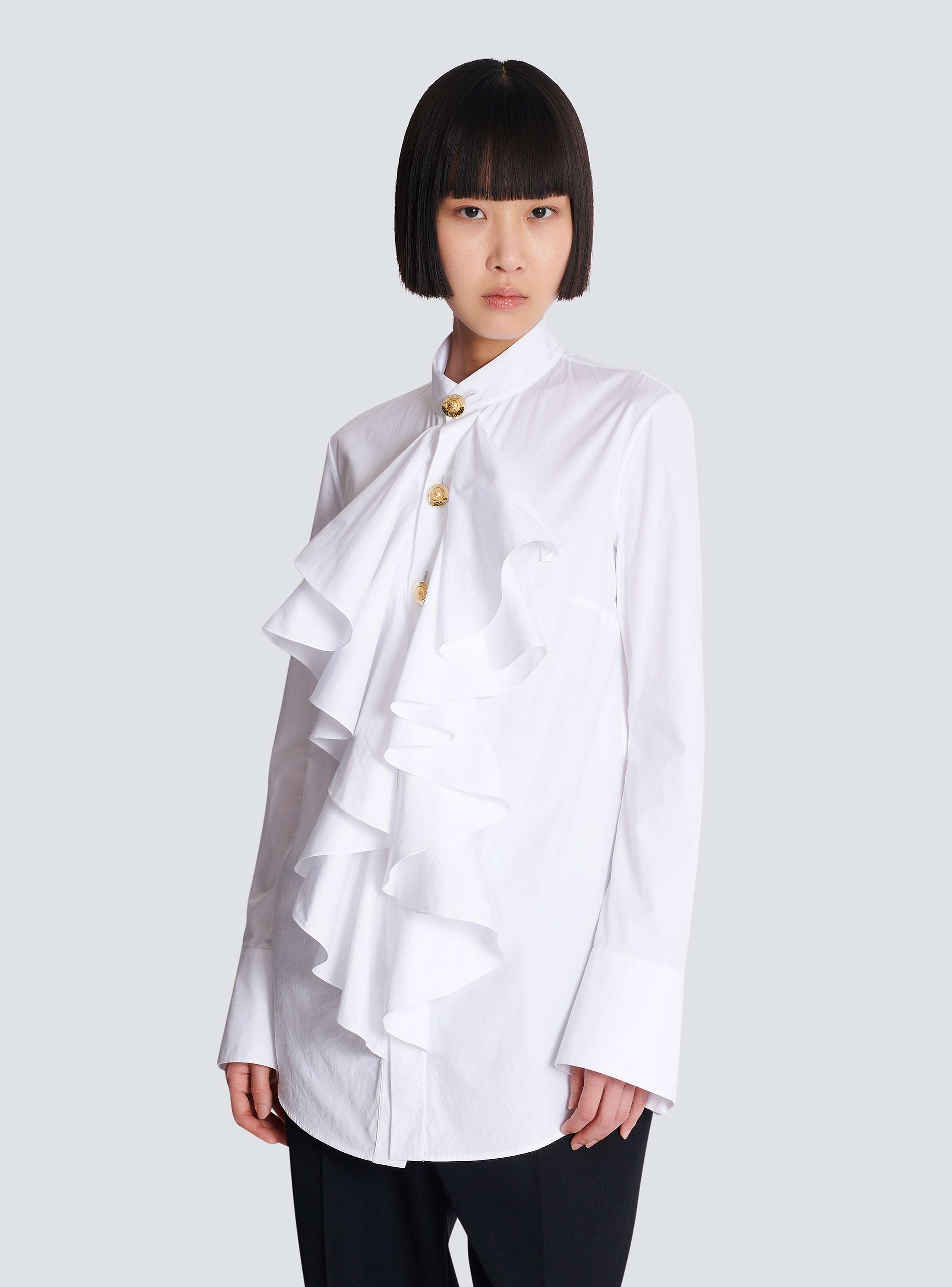 OHGA RUFFLE SHOULDER ホワイト 14727W-White-22146W-White-