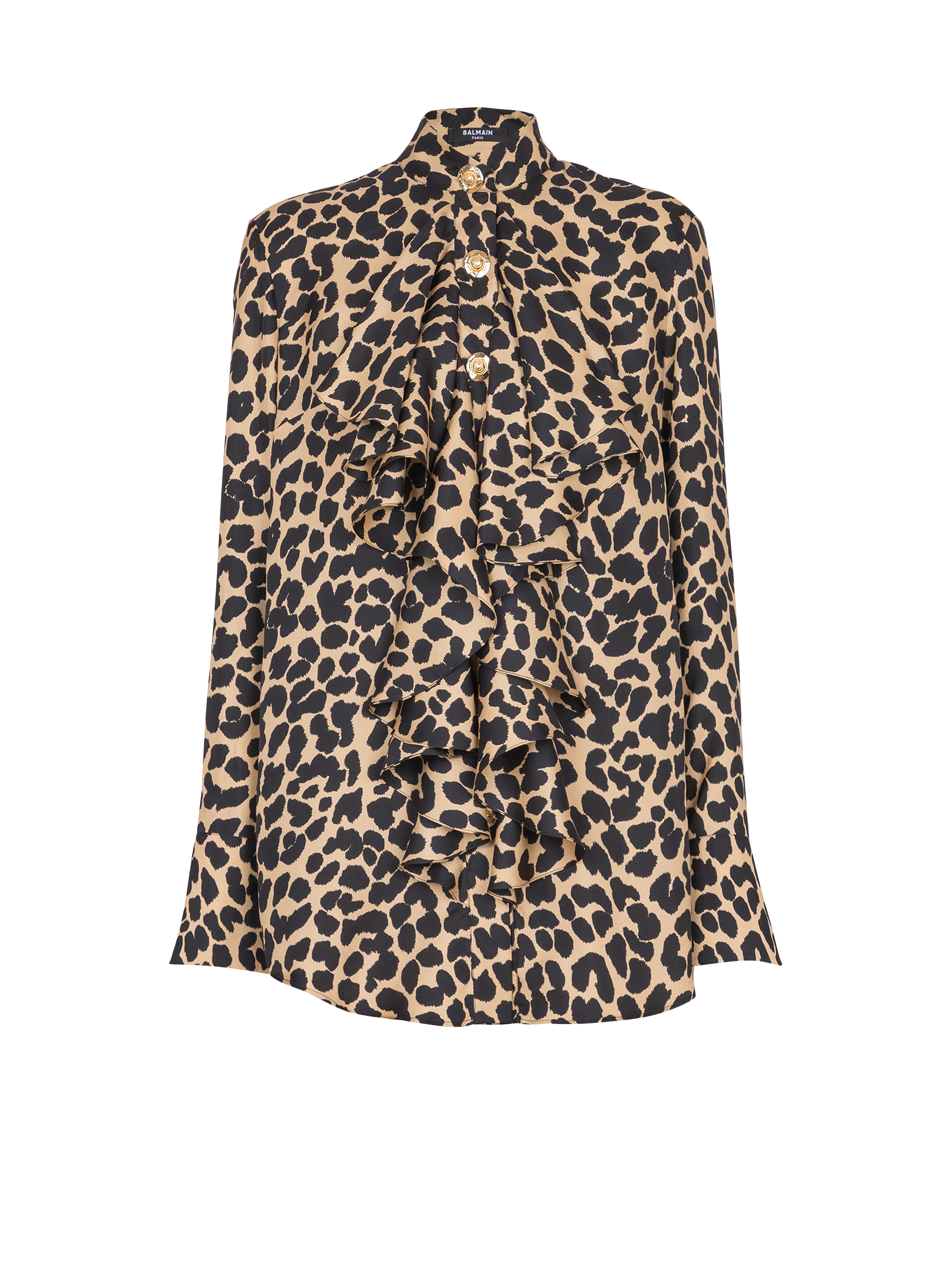 Hemd mit Leoparden-Print und Rüschen