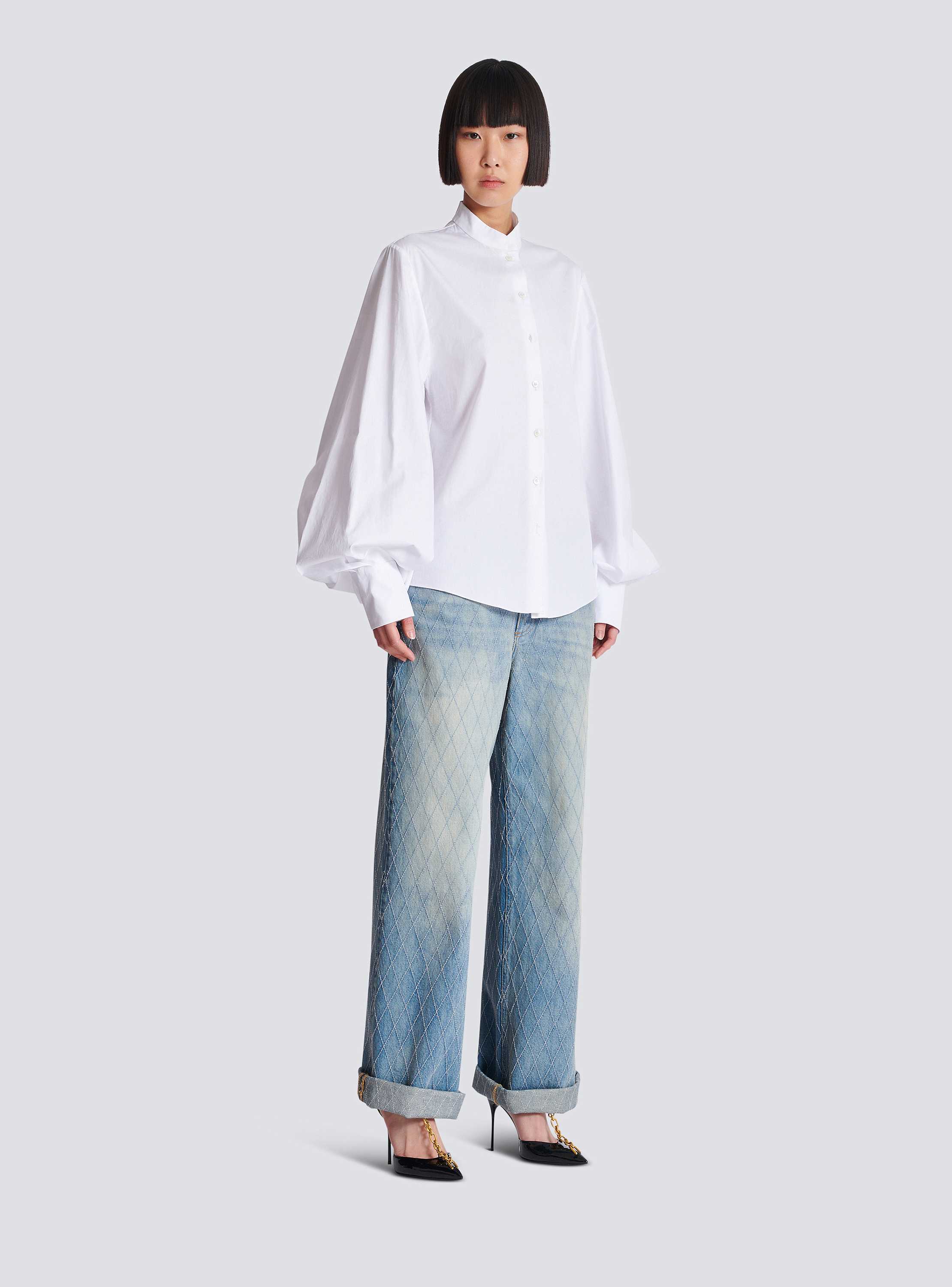 Puff Sleeve Popeline Shirt