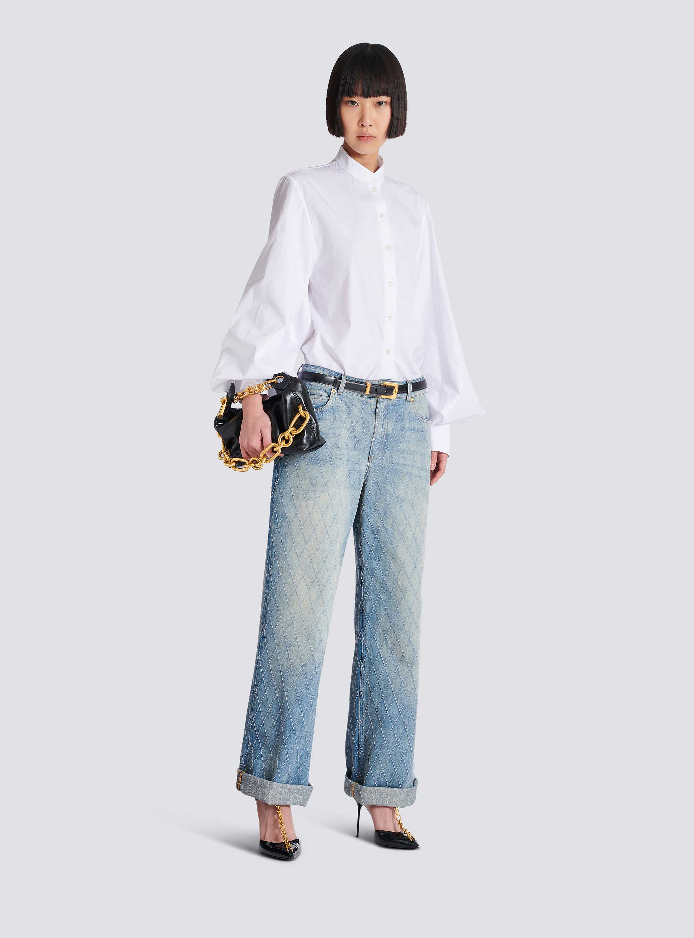 Puff Sleeve Popeline Shirt