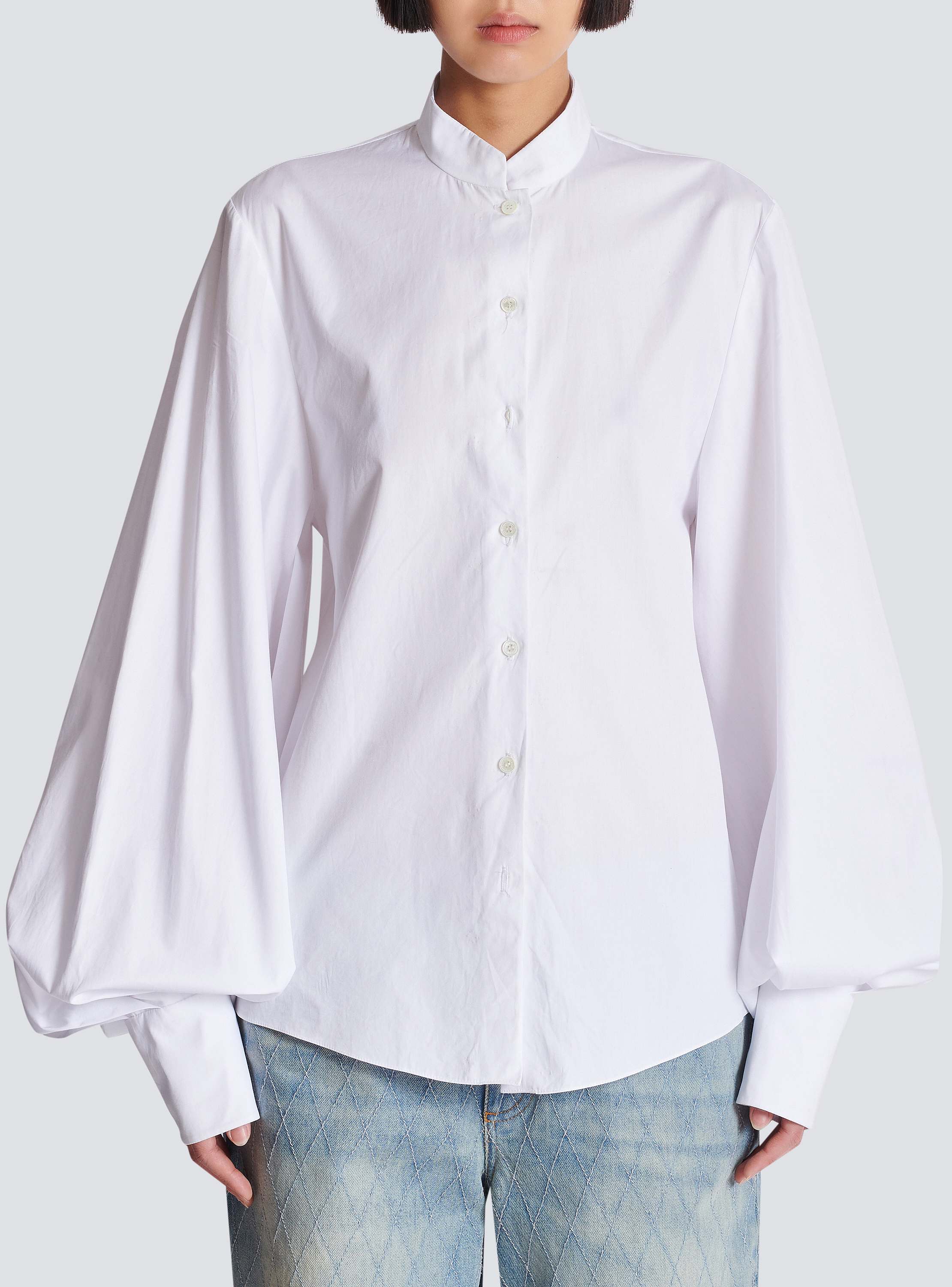 Puff Sleeve Popeline Shirt