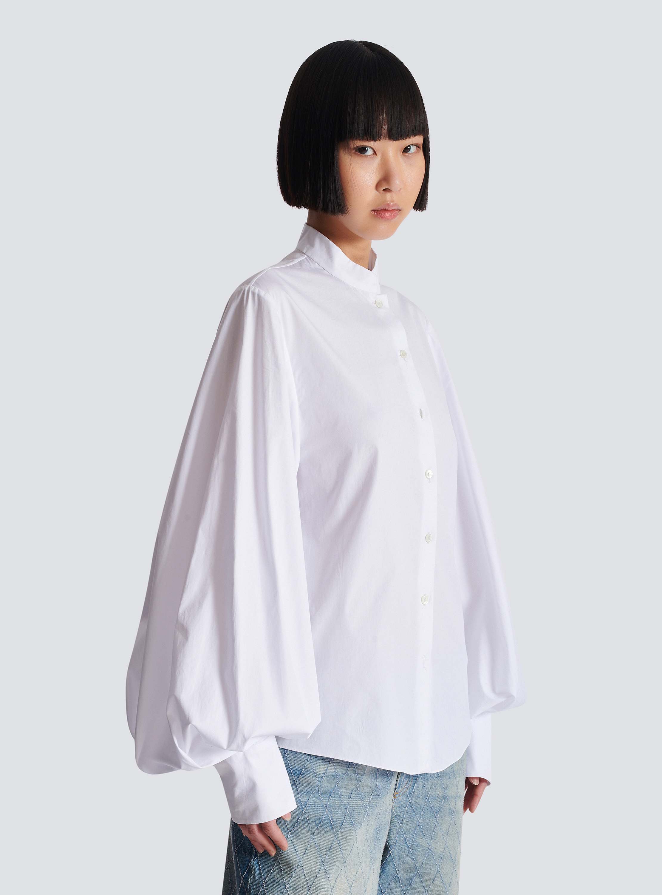Puff Sleeve Popeline Shirt