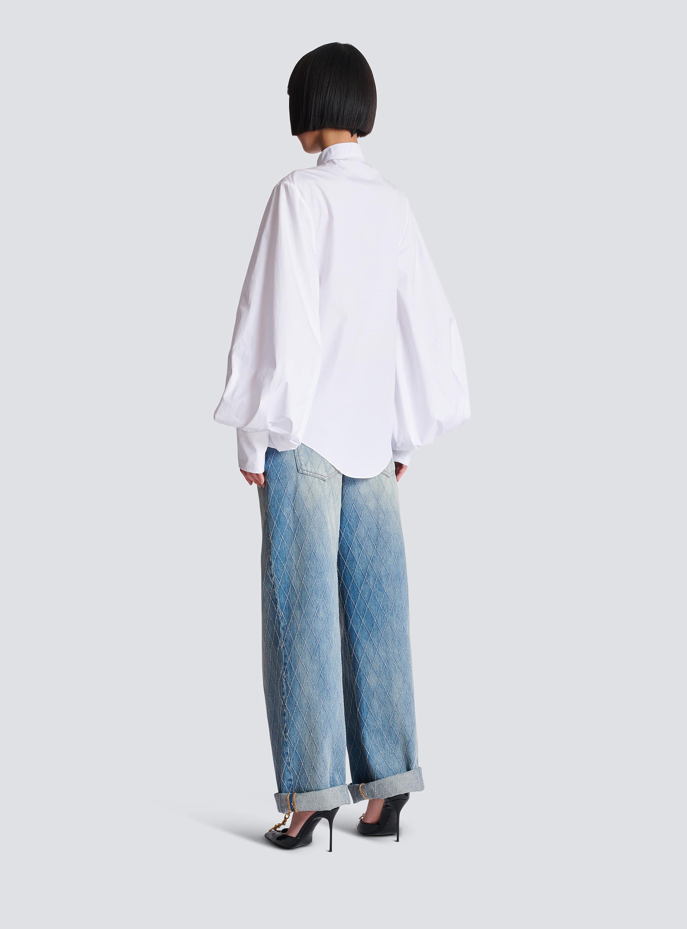 Puff Sleeve Popeline Shirt